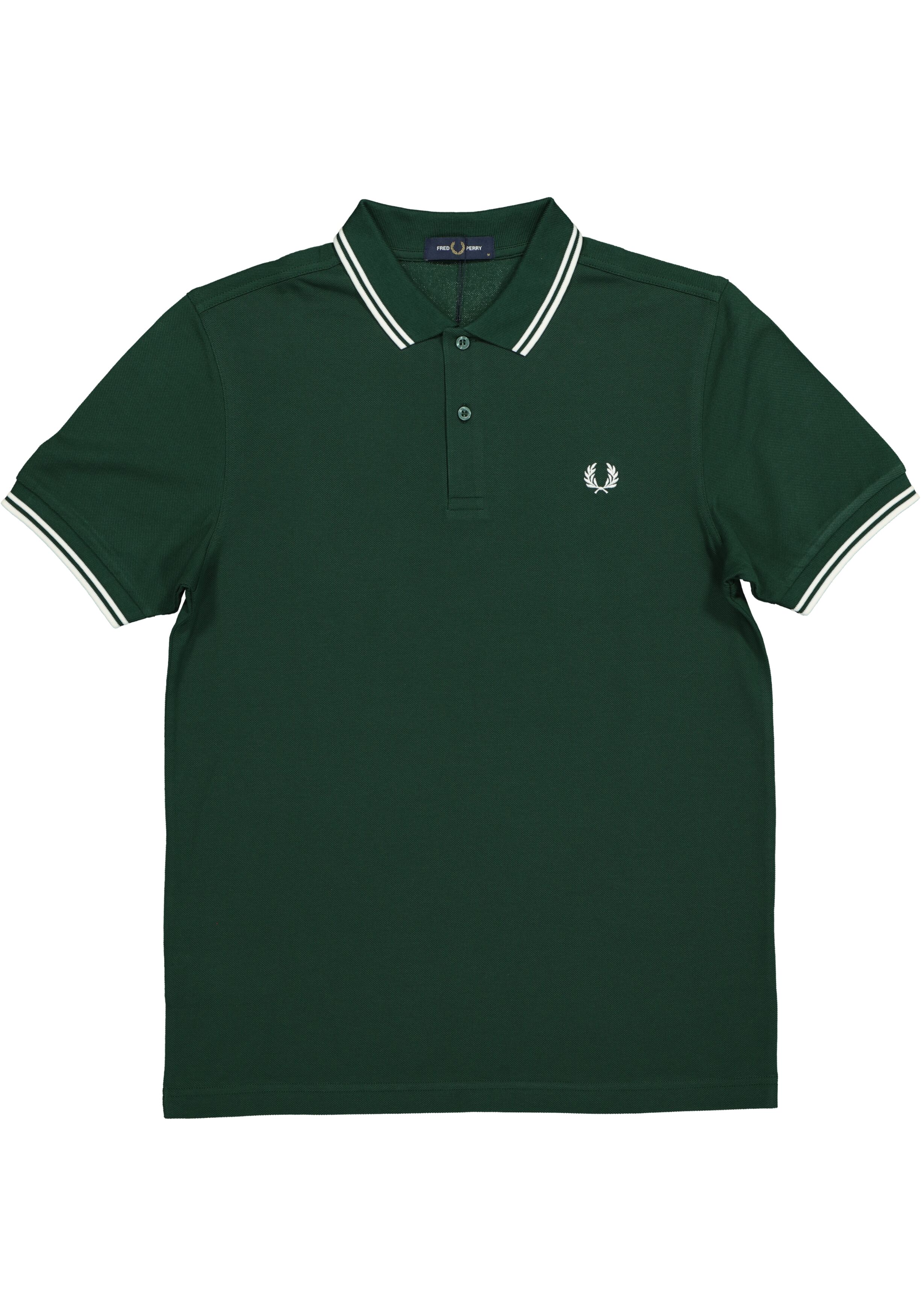 Fred Perry M3600 polo twin tipped shirt, heren polo Ivy / Snow White