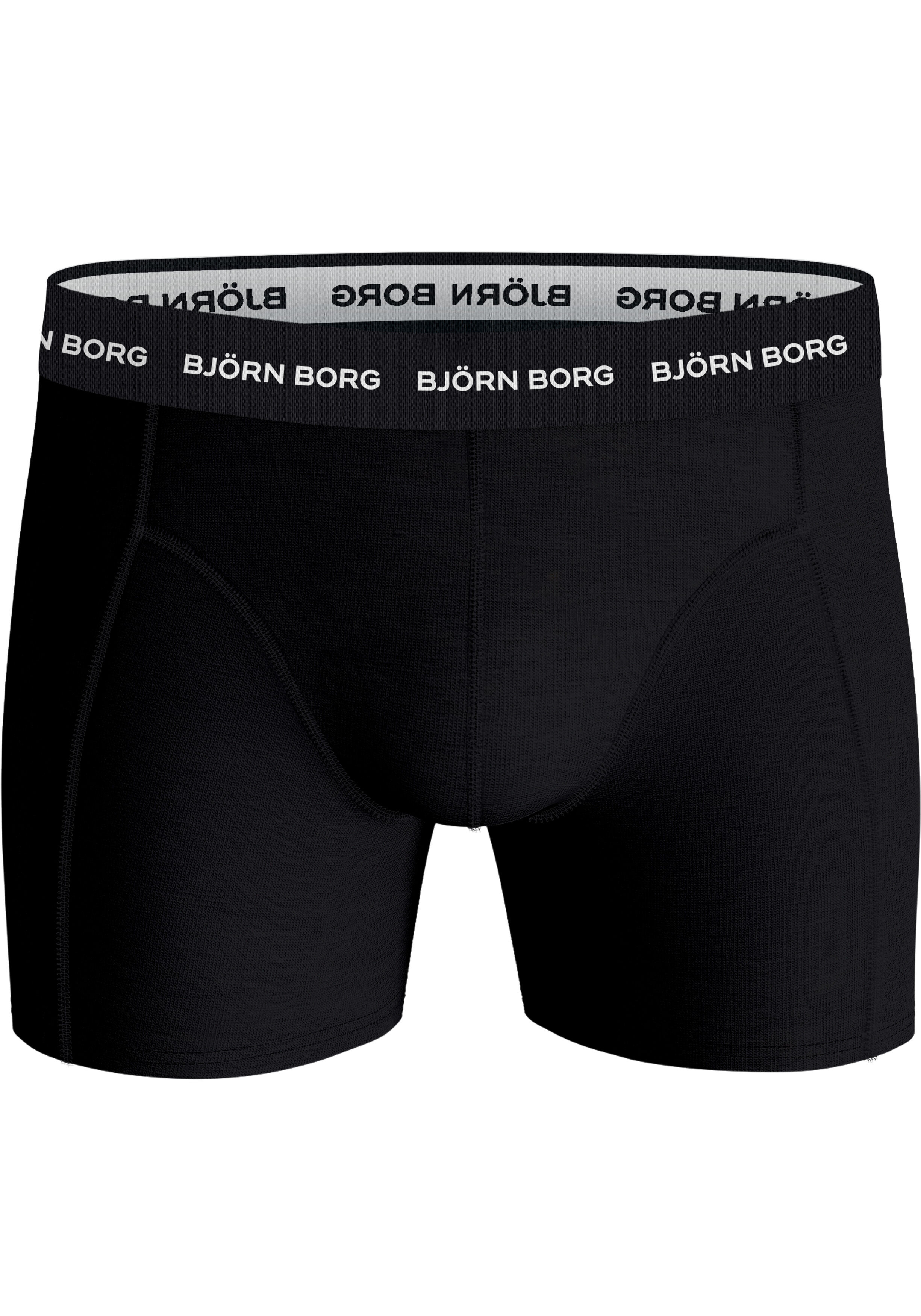 Bjorn Borg Cotton Stretch boxers, heren boxers normale lengte (3-pack), zwart, citroenen print en zwart met groene band