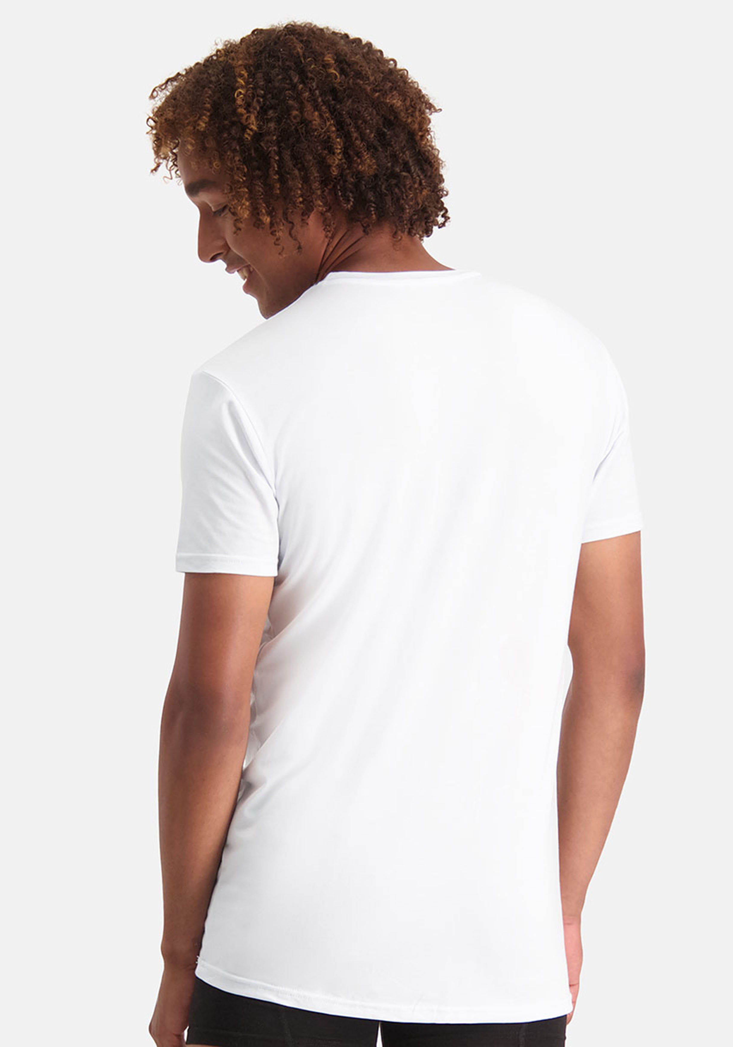 Bamboo Basics Ruben round neck T-shirt (2-pack), heren T-shirt O-hals extra lang, wit