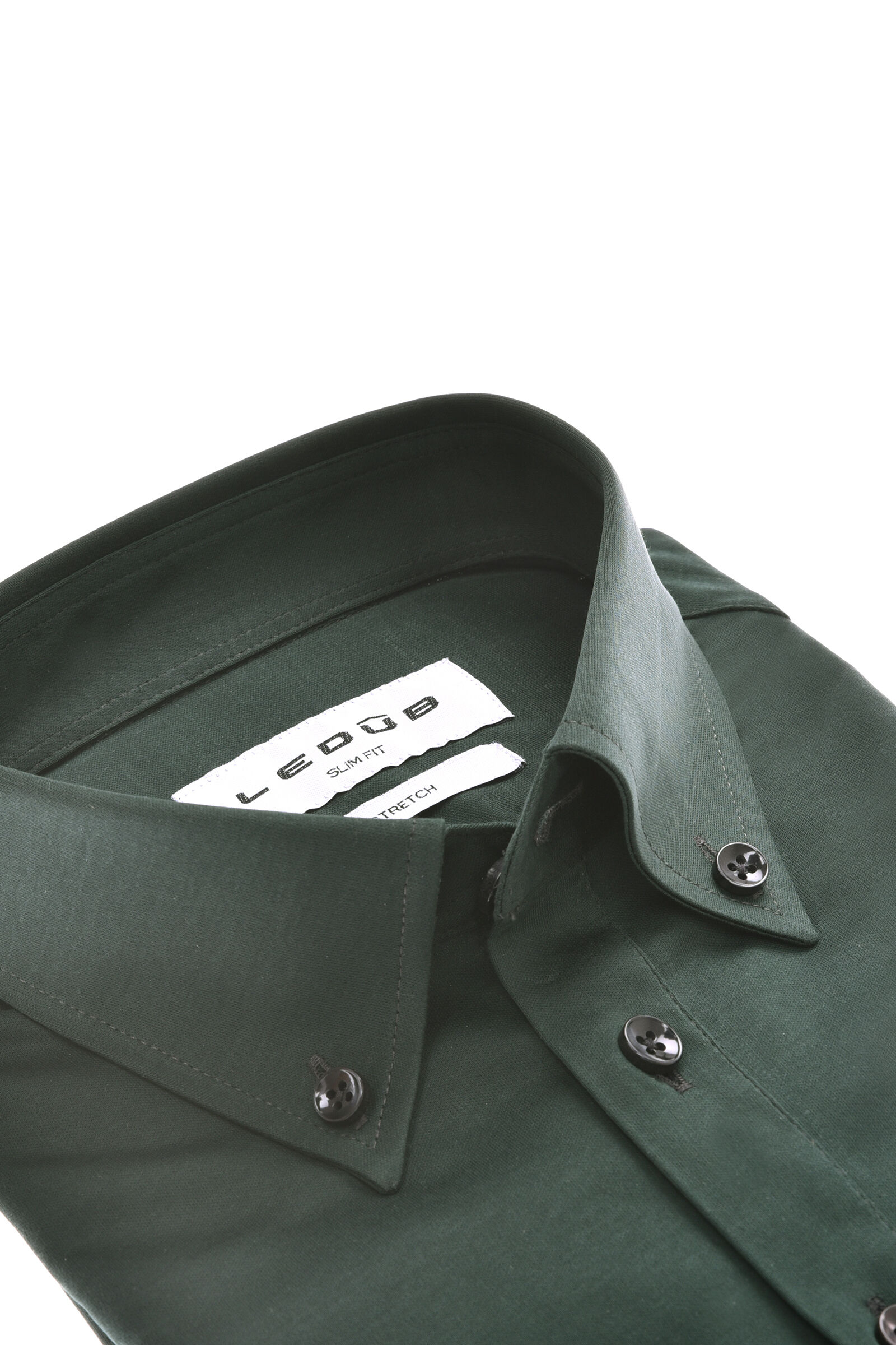 Ledub slim fit polo overhemd, tricot, jersey, donkergroen