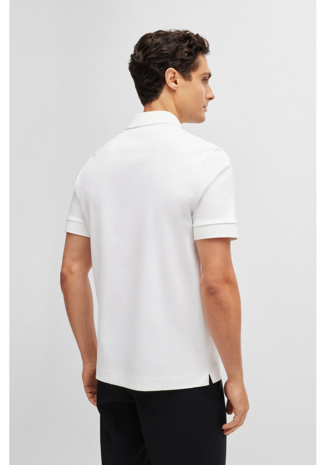 BOSS Parris regular fit heren polo, pique, wit BOSS Parris regular fit heren polo, pique, wit