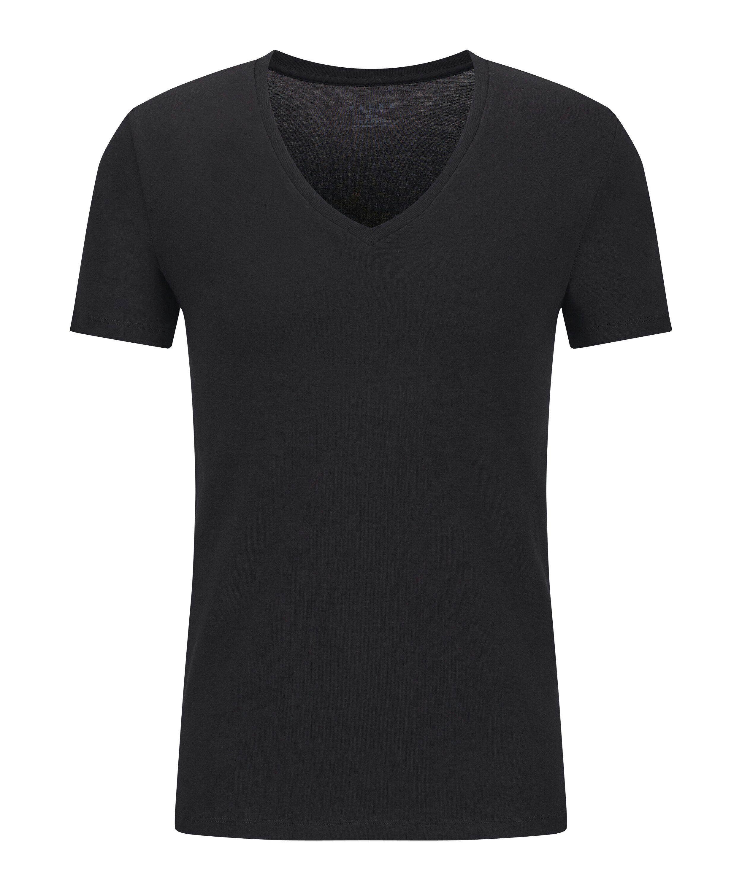 FALKE 2-pack heren T-shirt Daily Comfort, korte mouw, zwart (black)
