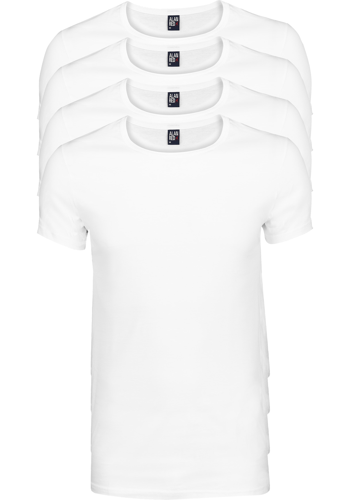 james_wit4 ALAN RED T-shirts James (4-pack), diepe O-hals, wit