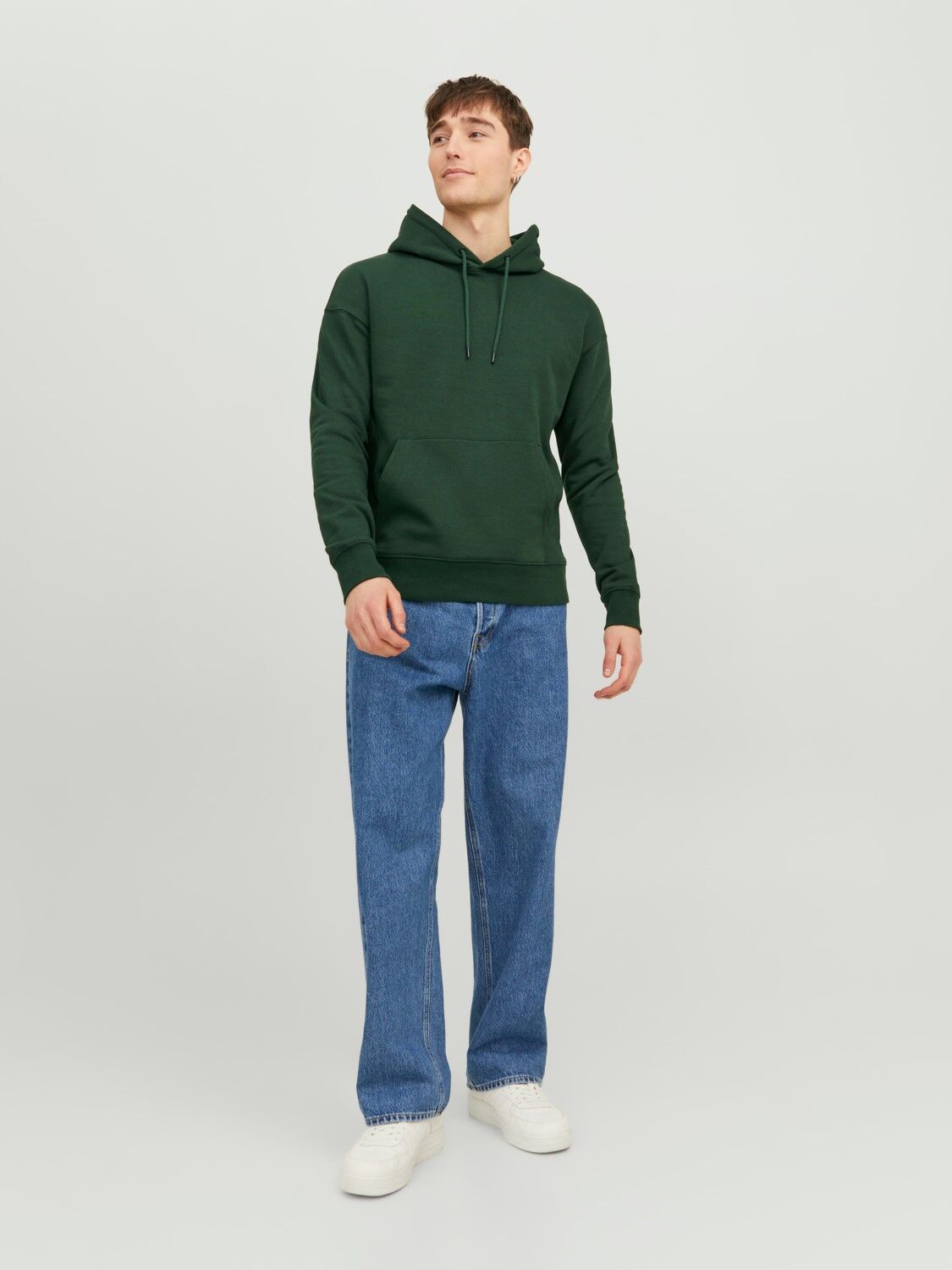 JACK & JONES Star basic sweat hood regular fit, heren hoodie katoenmengsel met capuchon, groen