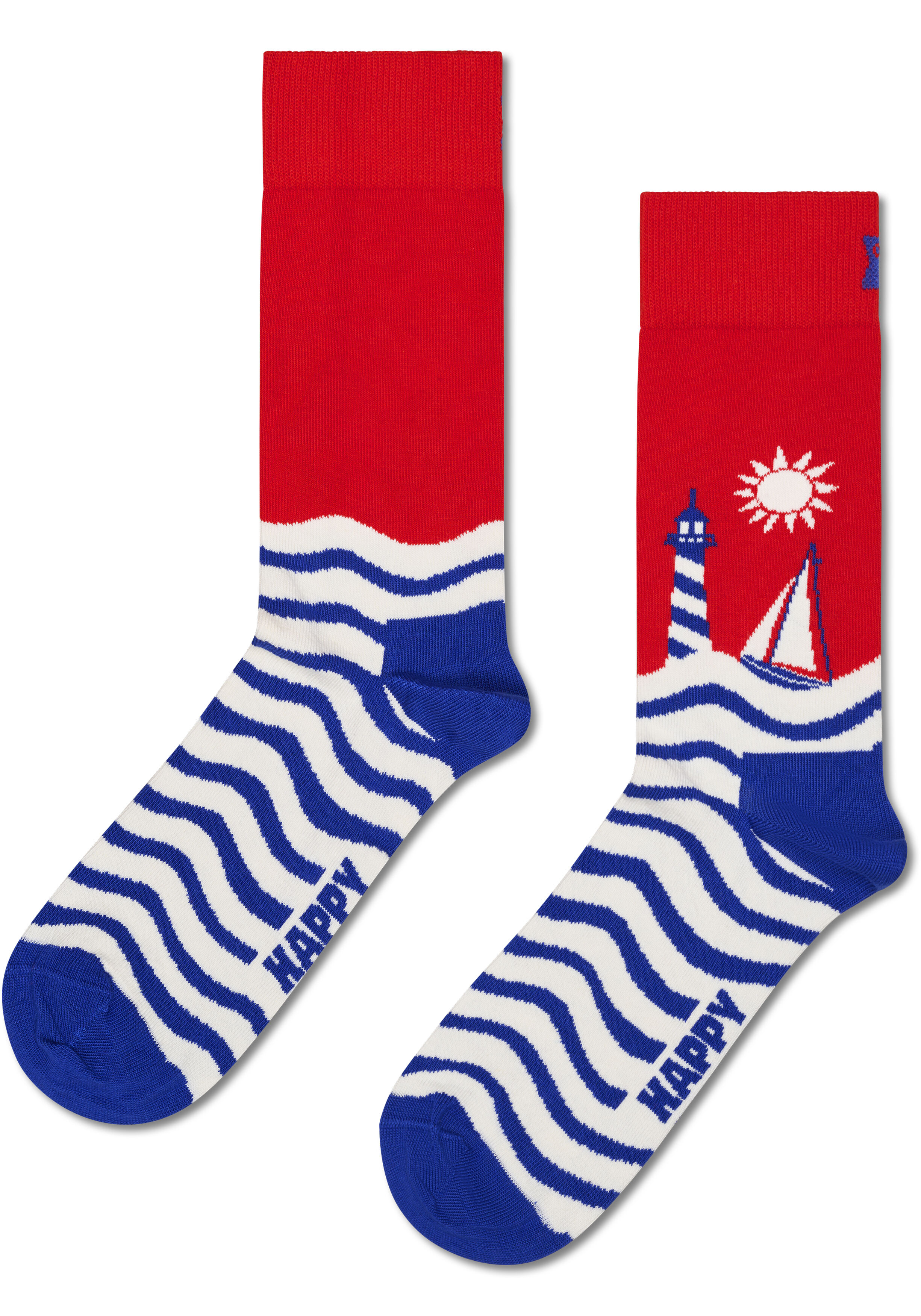 Happy Socks Sail Away Sock, unisex sokken, rood