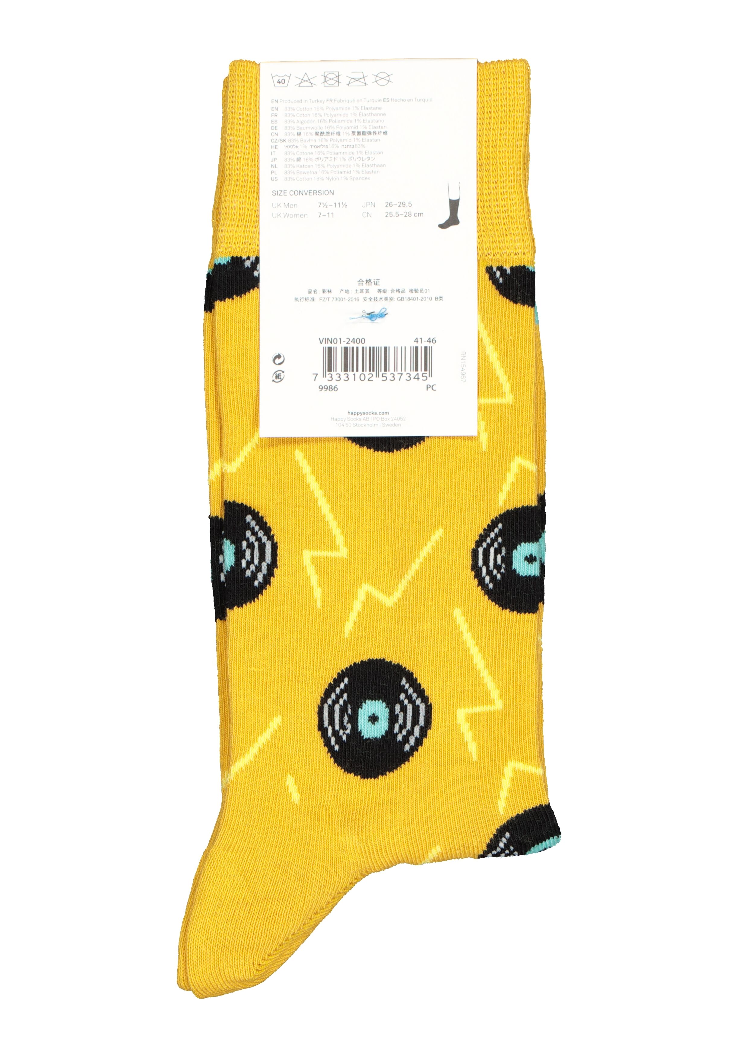 Happy Socks Vinyl Sock, zomerse plaatjes draaien