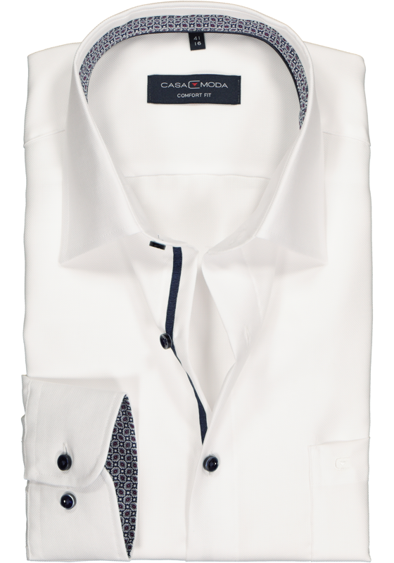 CASA MODA comfort fit overhemd, wit structuur (contrast) CASA MODA comfort fit overhemd, wit structuur (contrast)