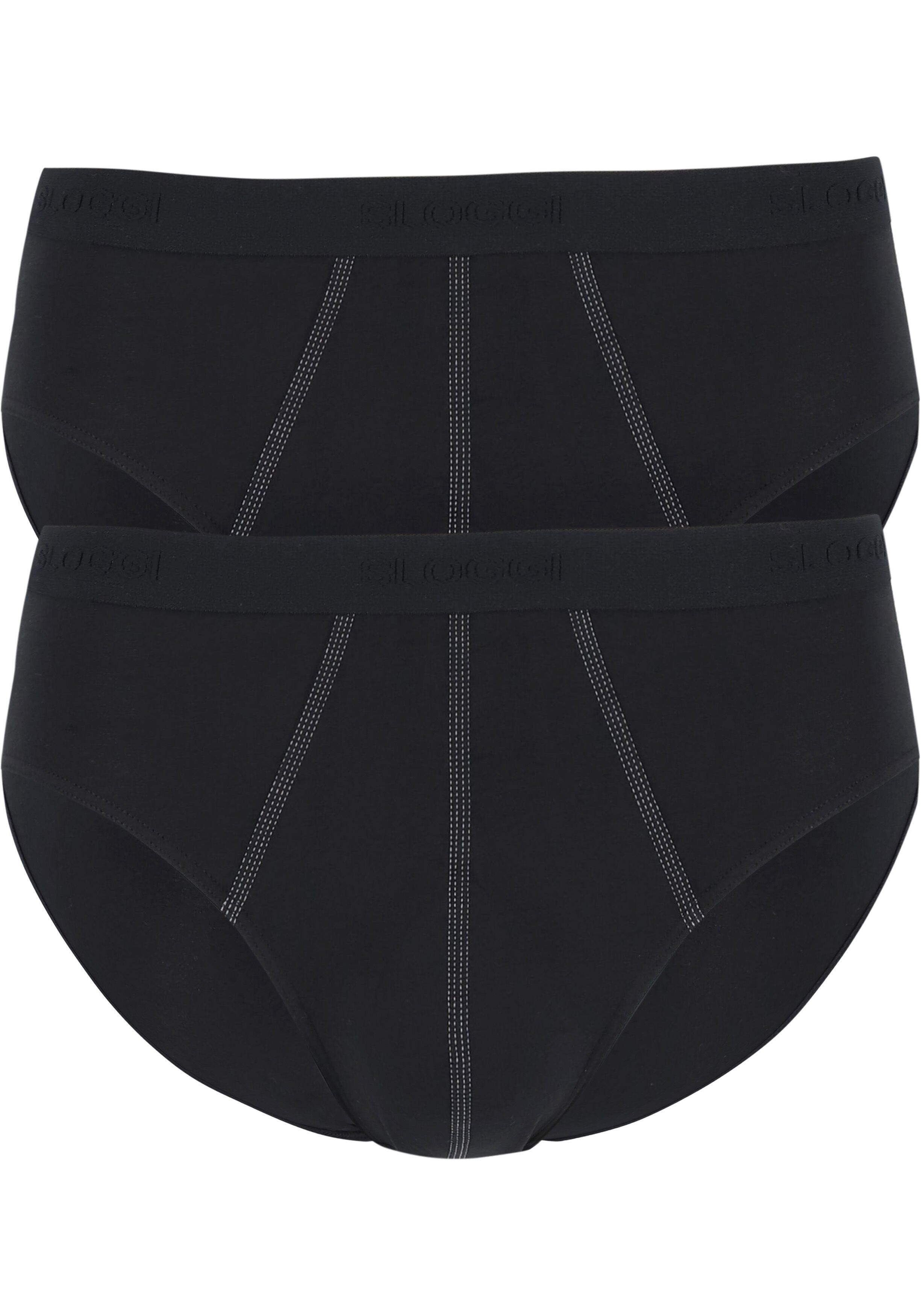 Sloggi Men 24/7 Midi, heren slips (2-pack), zwart