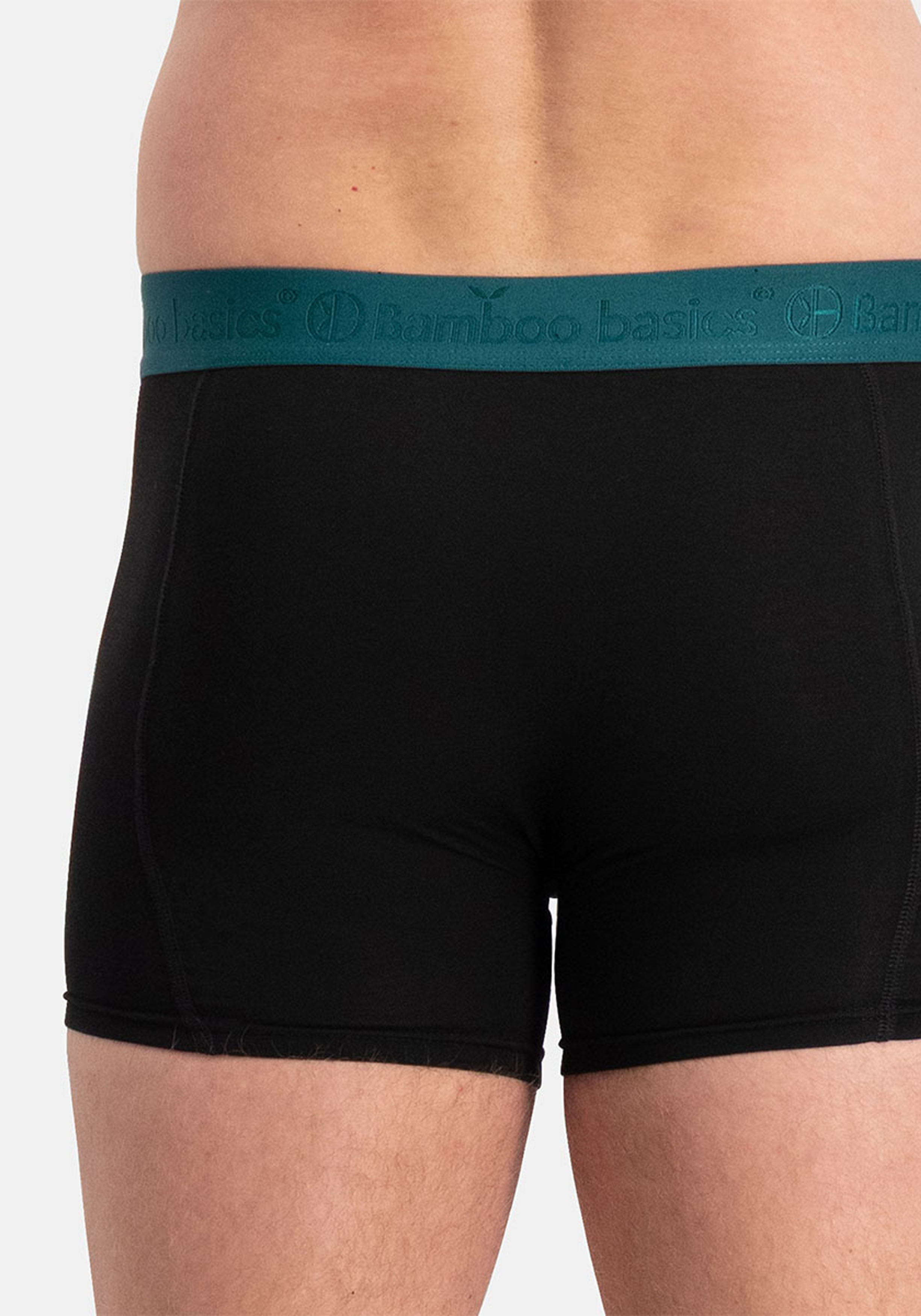 Bamboo Basics Rico boxershorts (3-pack), heren boxershort, donker teal, zwart tailleband donker teal, donker teal