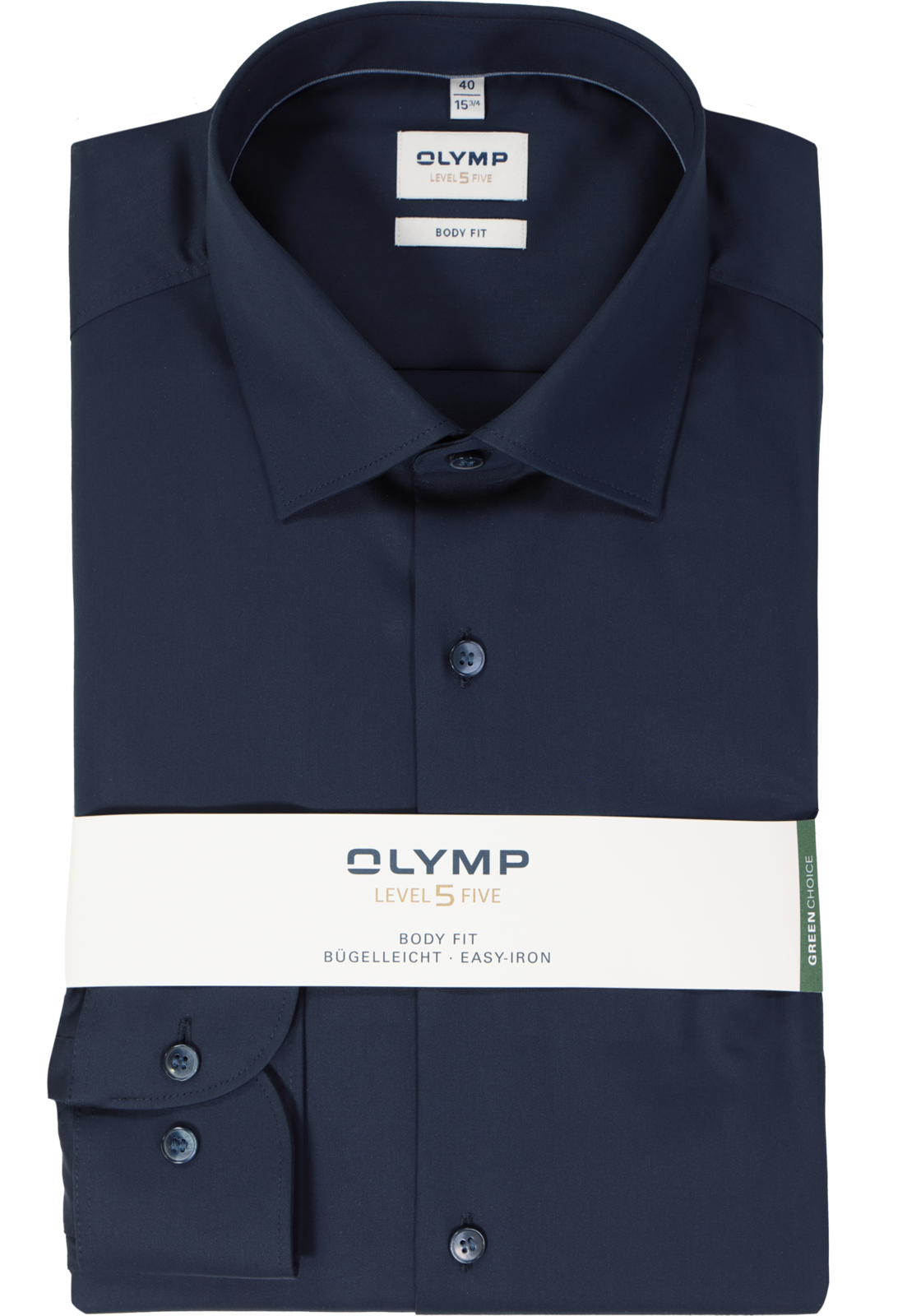 OLYMP Level 5 body fit overhemd, satijnbinding, donkerblauw OLYMP Level 5 body fit overhemd, satijnbinding, donkerblauw