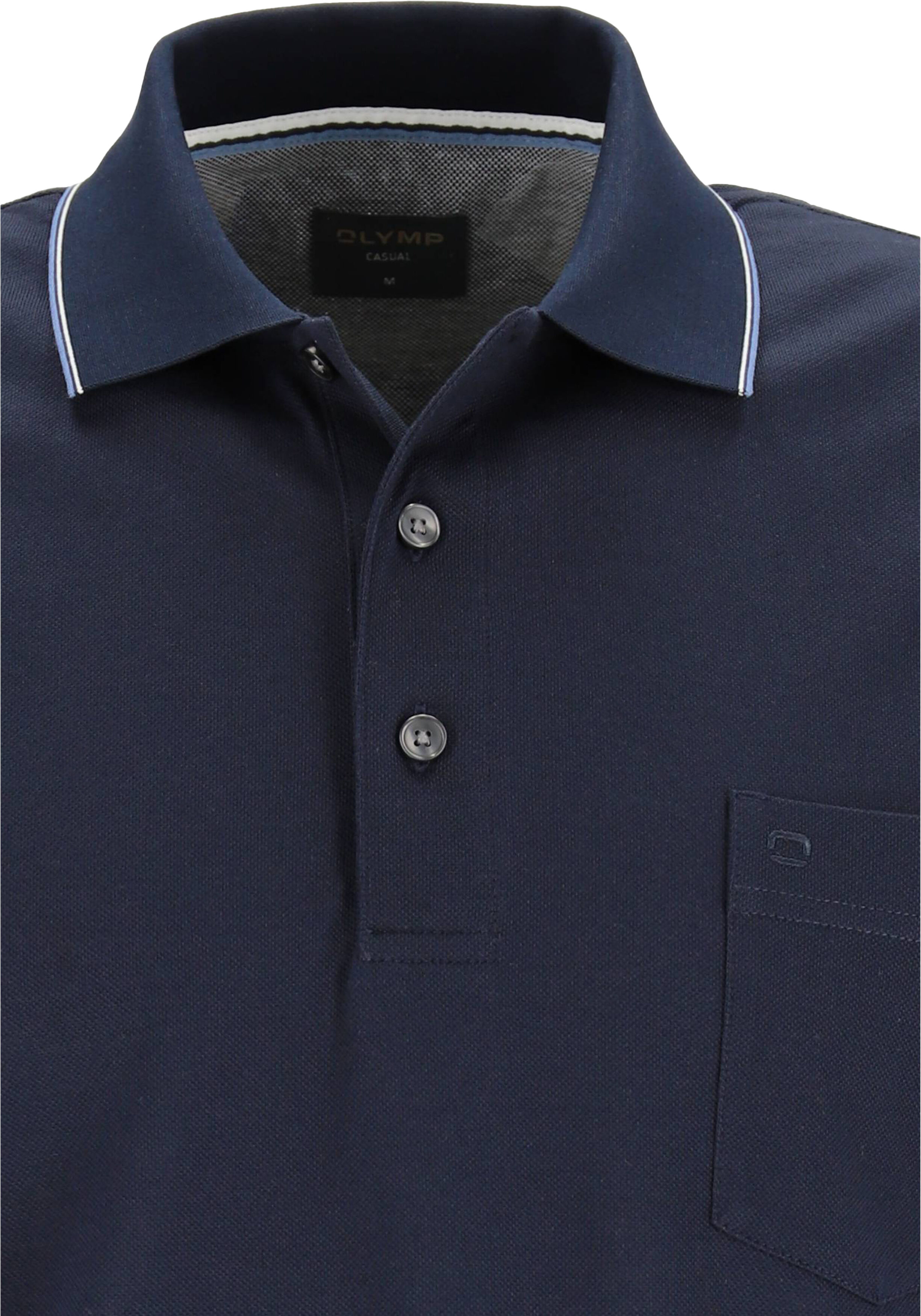 OLYMP Polo Casual, modern fit polo, marine blauw