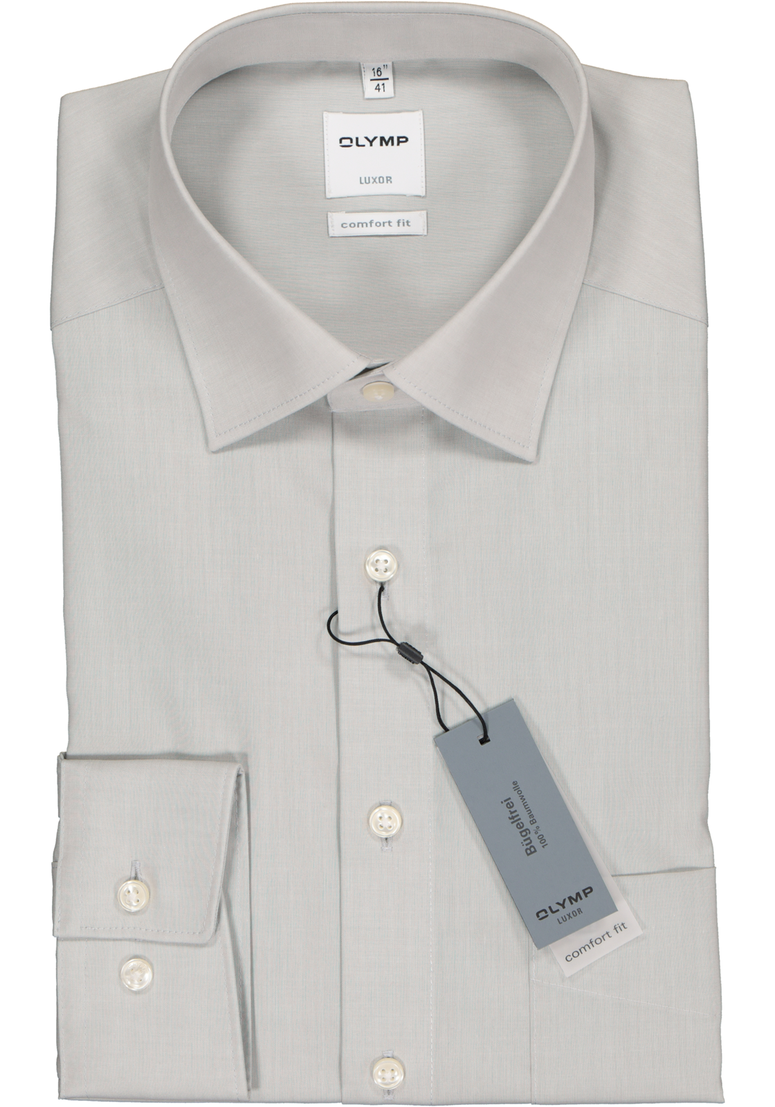 2-4025708960285_olymp-overhemd_HR OLYMP Luxor comfort fit overhemd, lichtgrijs