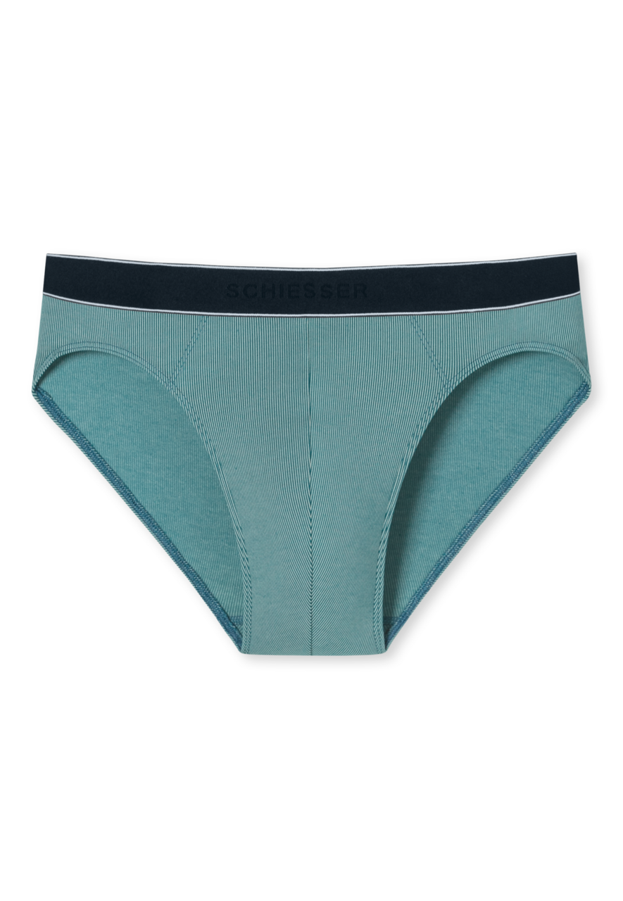 SCHIESSER Duality Function slip (1-pack), heren rioslip modal gestreepte jeans blauw/donkerblauw