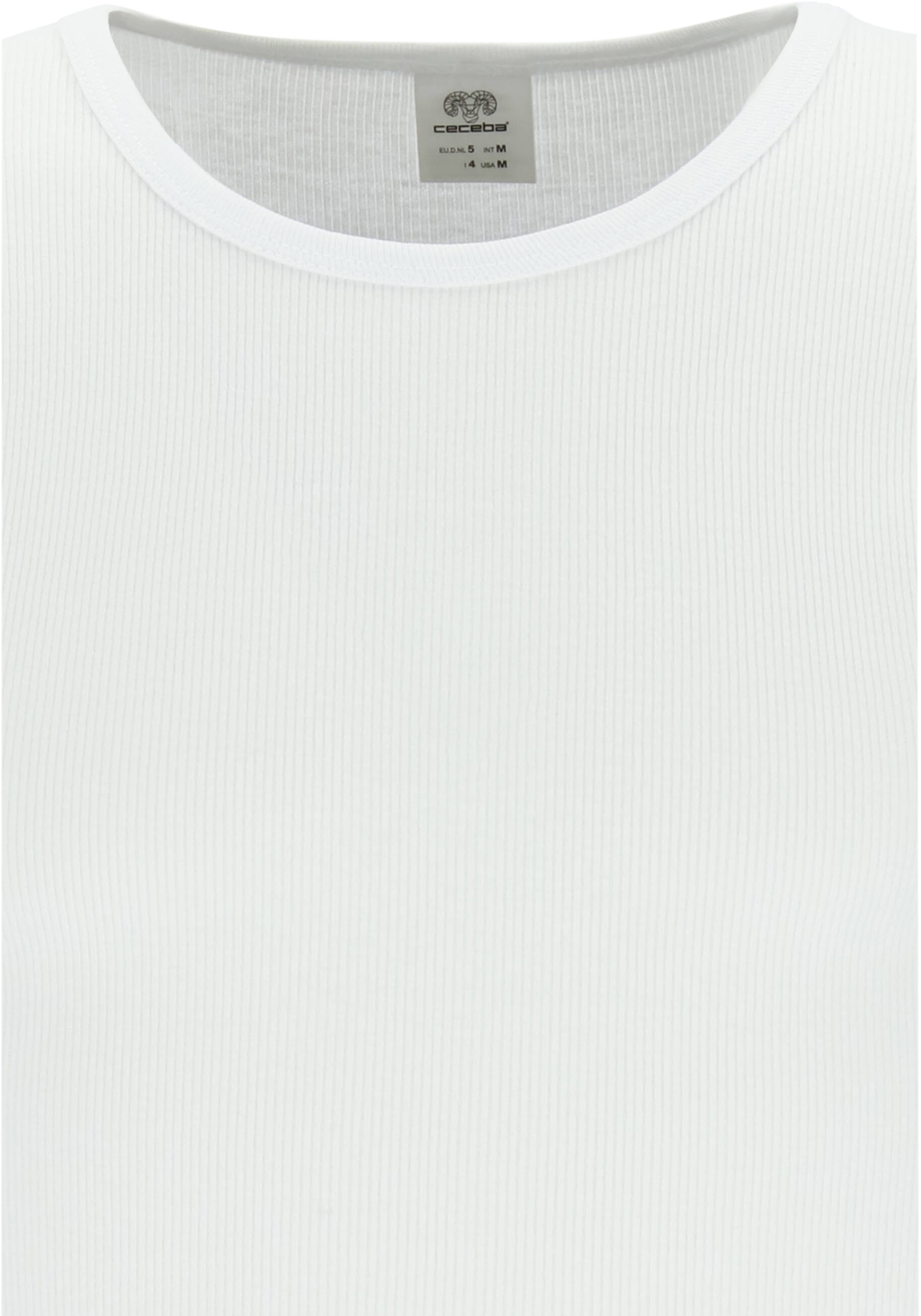 5-4011694470983-ceceba-CECEBA_481000_TS_wit_detail_HR Ceceba heren T-shirt dubbelrib regular fit (1-pack), O-hals, wit