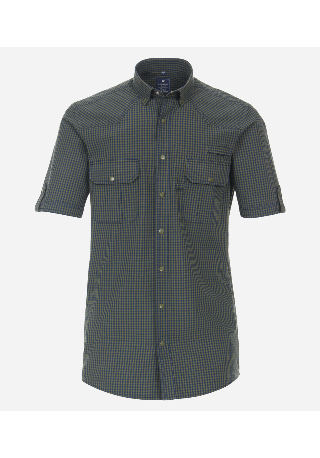 image_2_8477d4751cbbe293dabd957571360b22jpgautoformatbgF3F3F3blend-alpha100blend-colorF3F3F3blend-modedarkenfitclampp Redmond comfort fit overhemd, korte mouw, popeline, bruin geruit