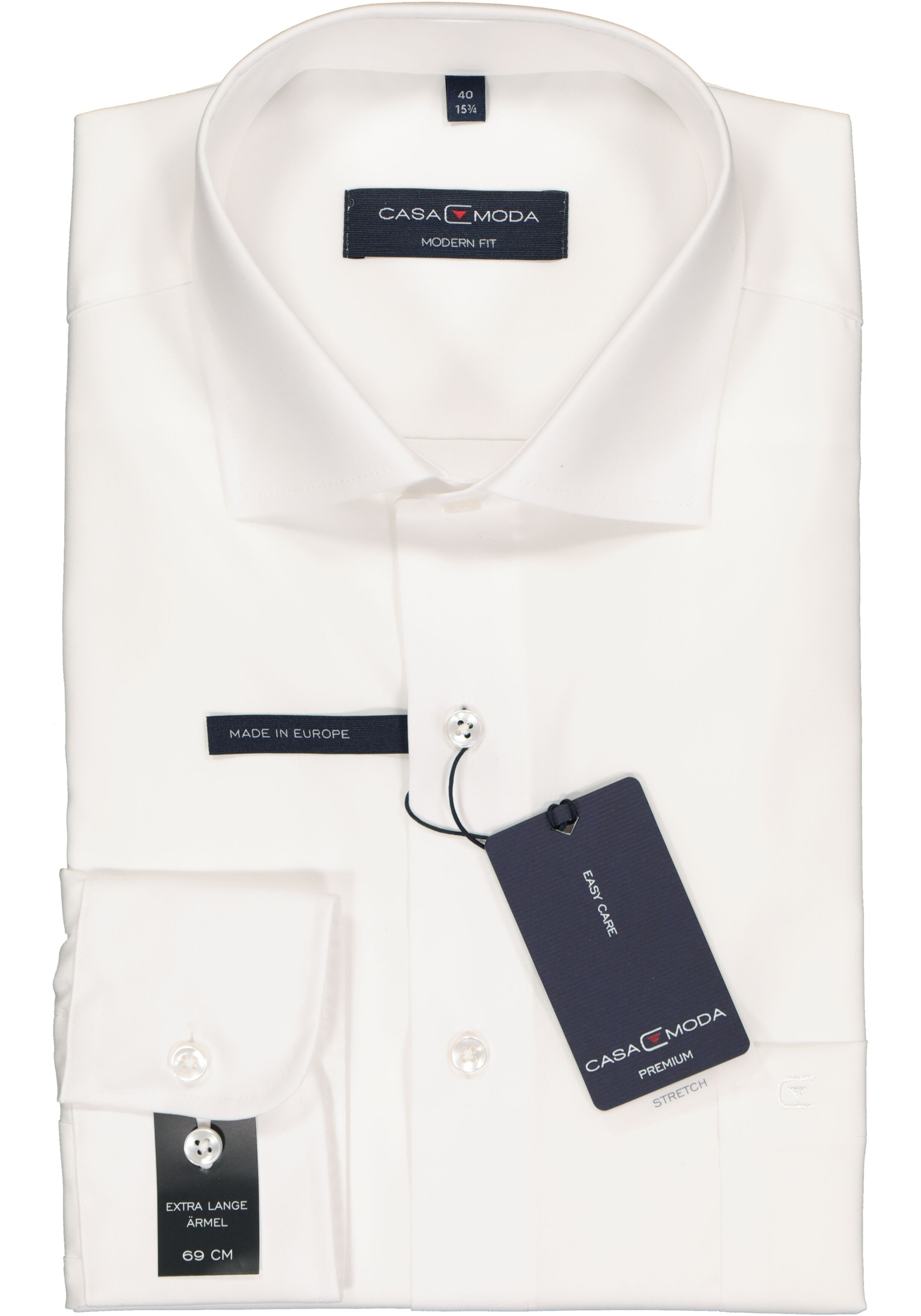 CASA MODA modern fit overhemd, mouwlengte 7, wit 