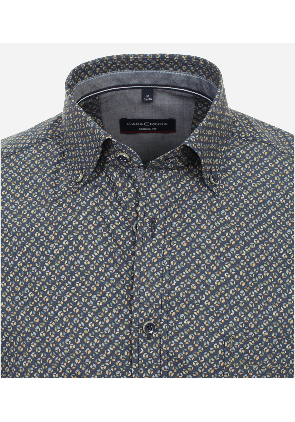 image_4_466f0fadbdf5d715de1f6f02d20b8f64jpgautoformatbgF3F3F3blend-alpha100blend-colorF3F3F3blend-modedarkenfitclampp CASA MODA Sport casual fit overhemd, popeline, groen dessin