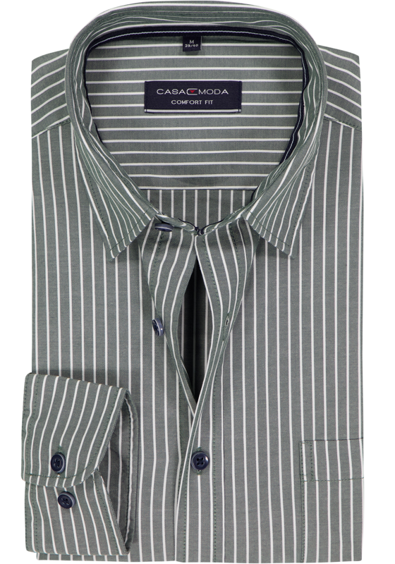 CASA MODA Sport comfort fit overhemd, Oxford, diep donkergroen met wit gestreept CASA MODA Sport comfort fit overhemd, Oxford, diep donkergroen met wit gestreept