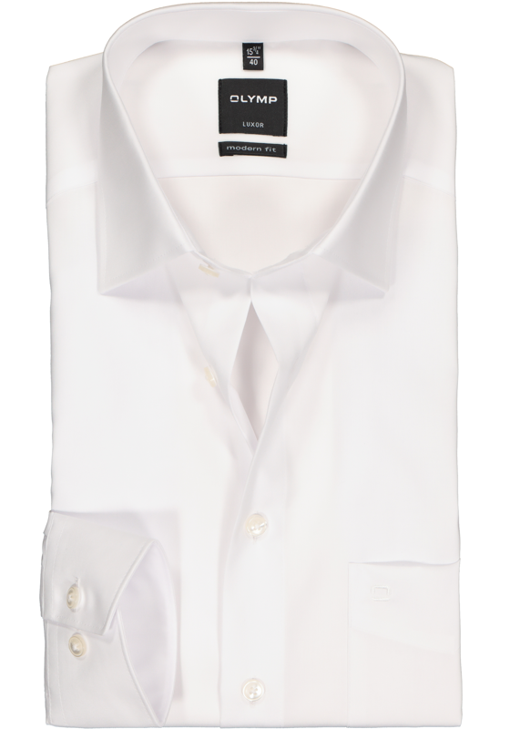 OLYMP Luxor modern fit overhemd, mouwlengte 7, wit OLYMP Luxor modern fit overhemd, mouwlengte 7, wit