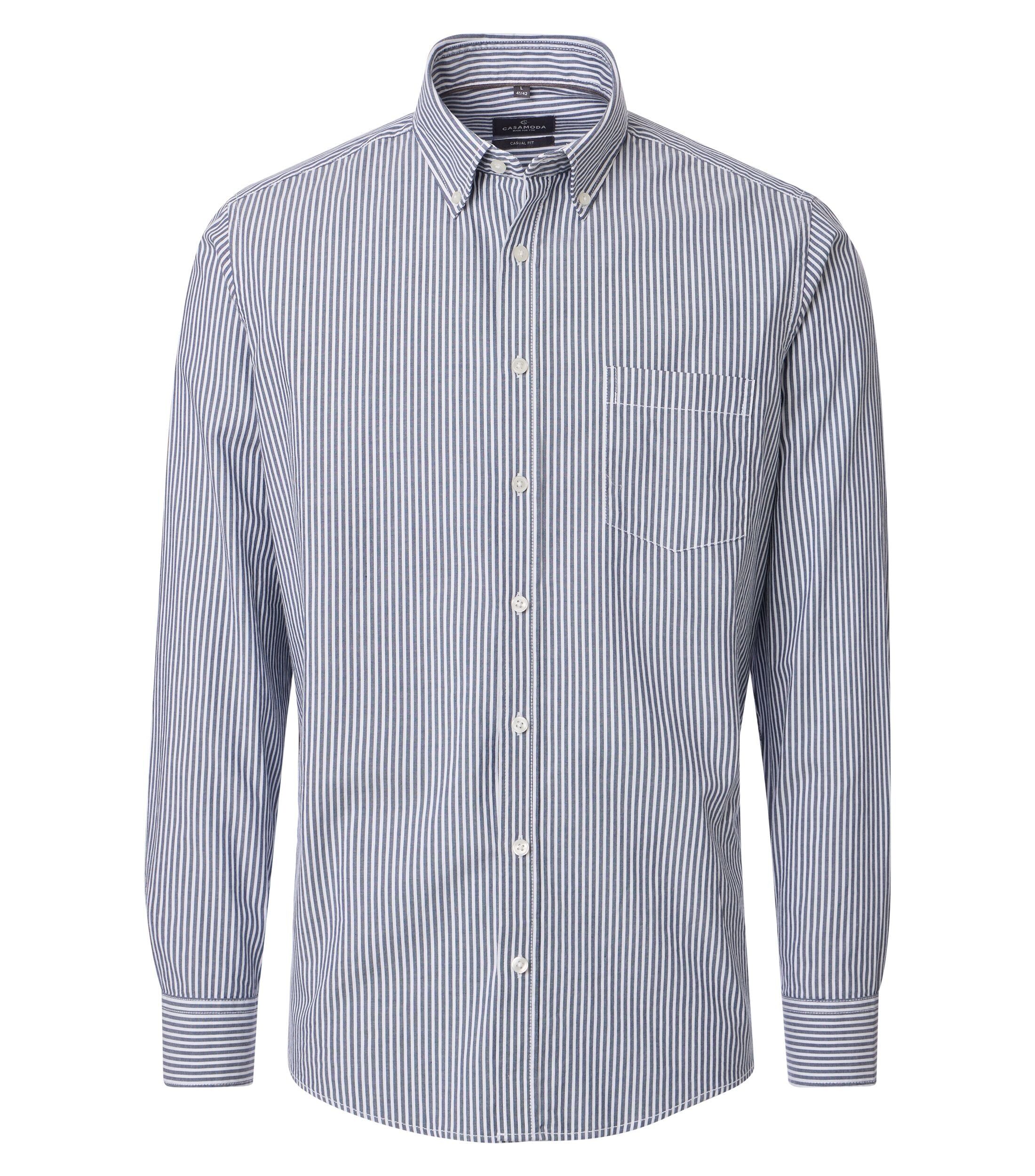 CASA MODA Sport casual fit overhemd, Oxford, lichtblauw gestreept