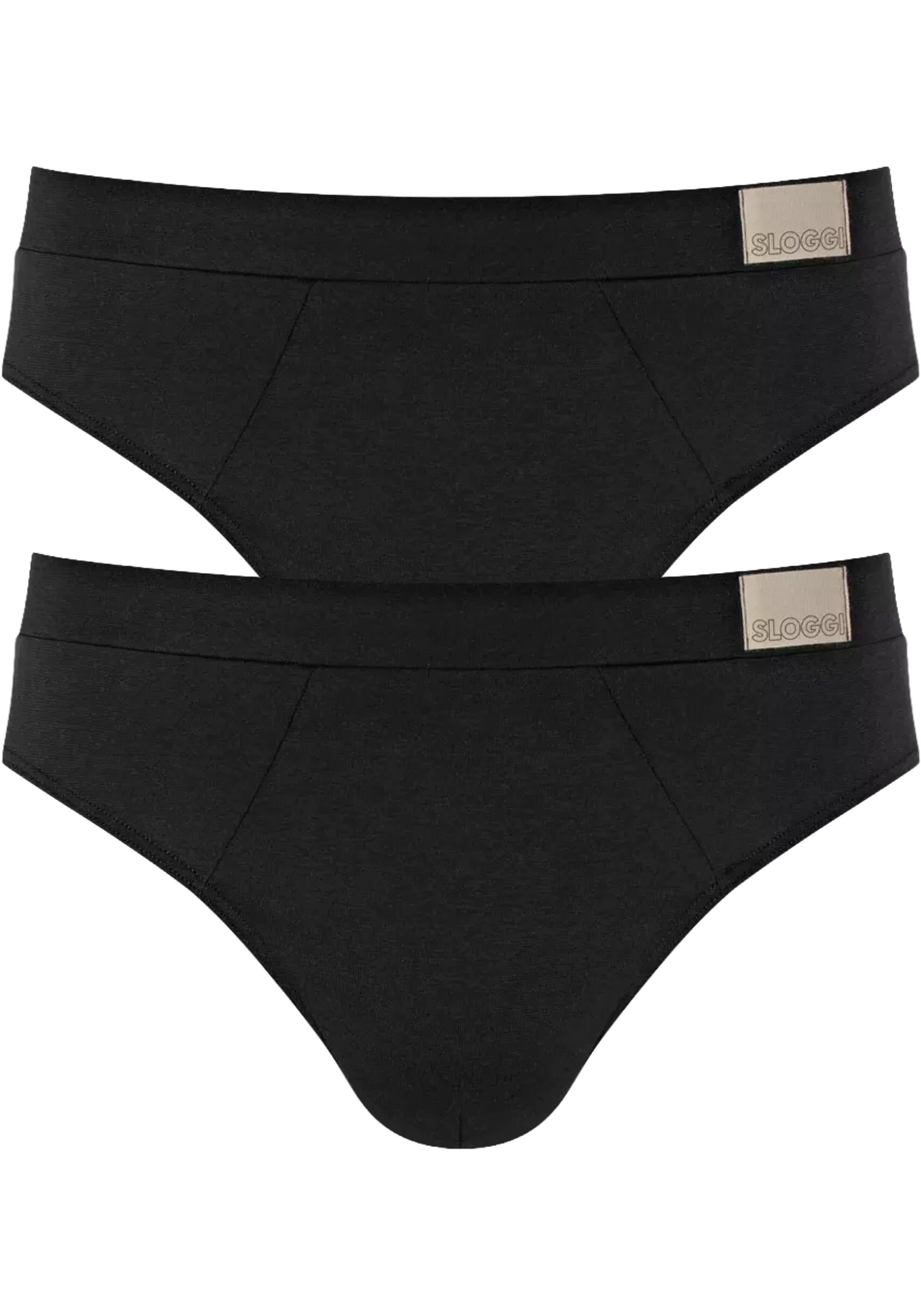 Sloggi Men GO Natural Brief, heren slip met smalle zijkanten (2-pack), zwart
