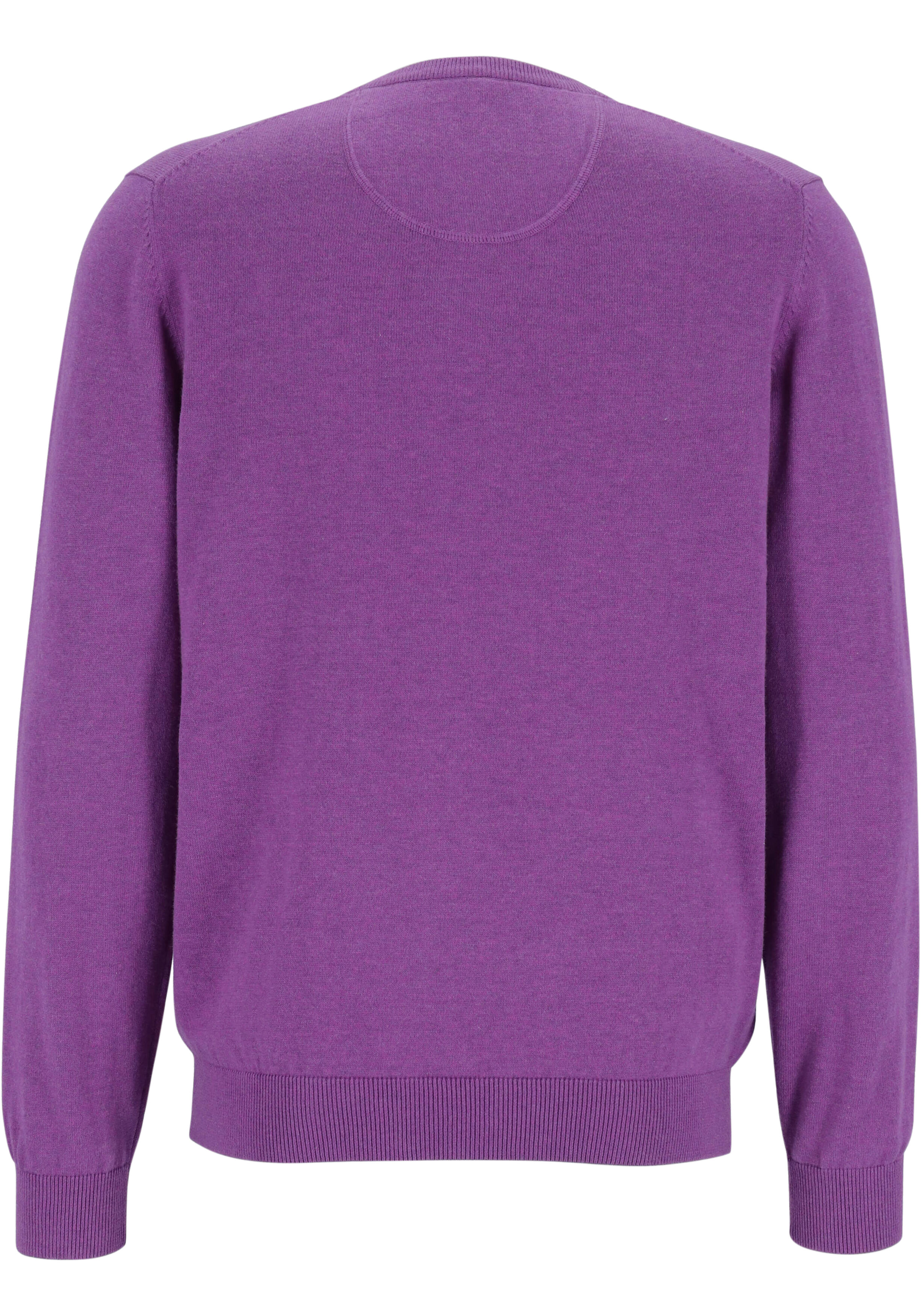 MARVELIS modern fit trui katoen, V-hals, aubergine paars
