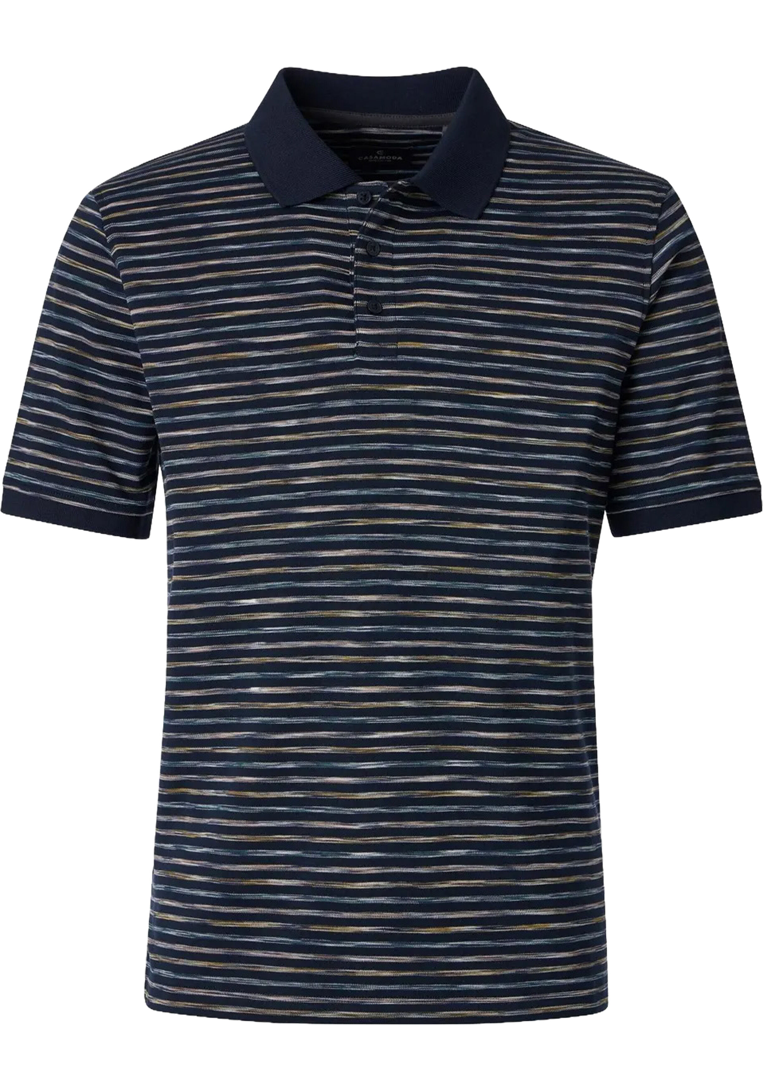 CASA MODA comfort fit heren polo, blauw dessin