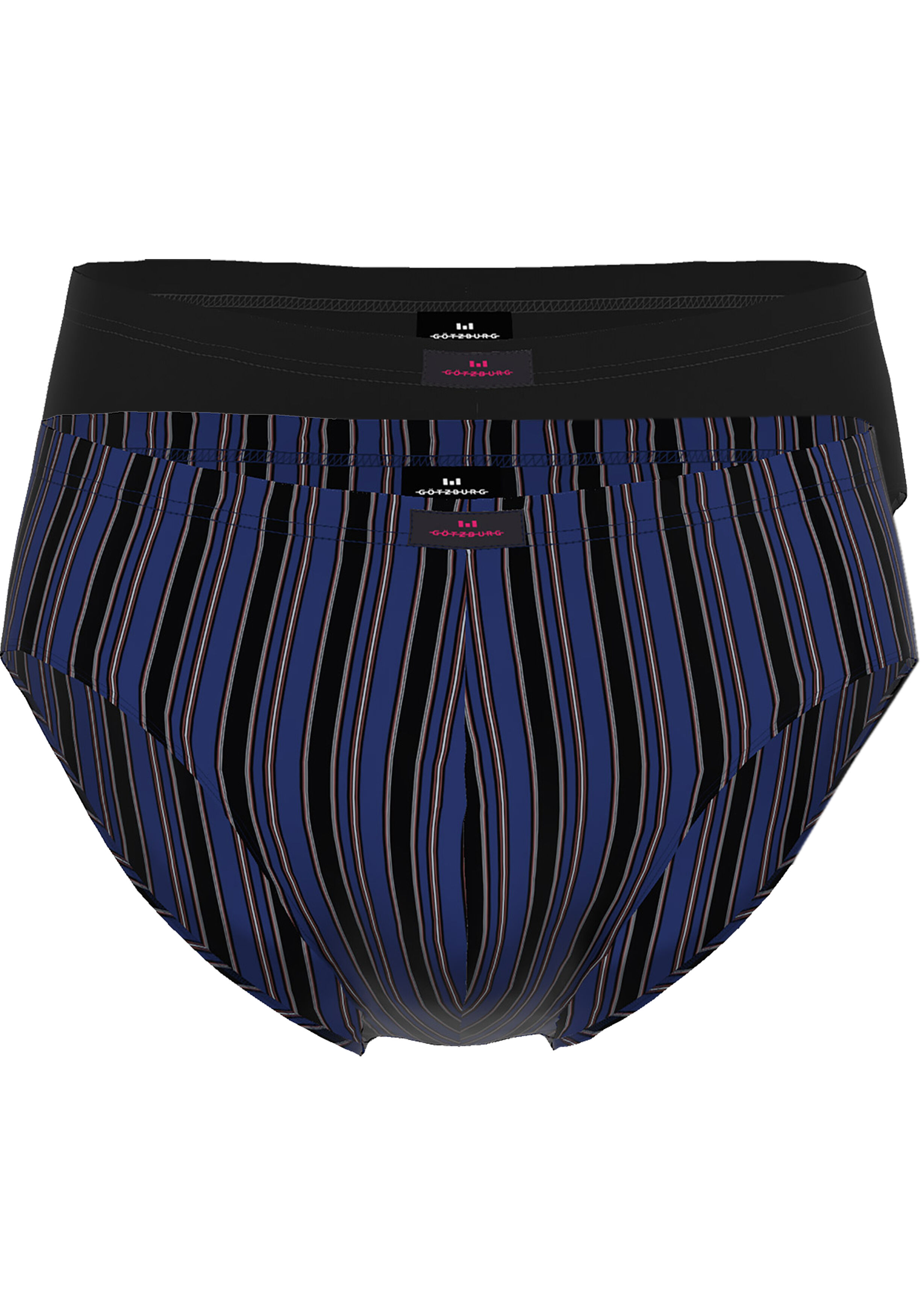 Gotzburg heren sport slip (2-pack), donkerblauw gestreept