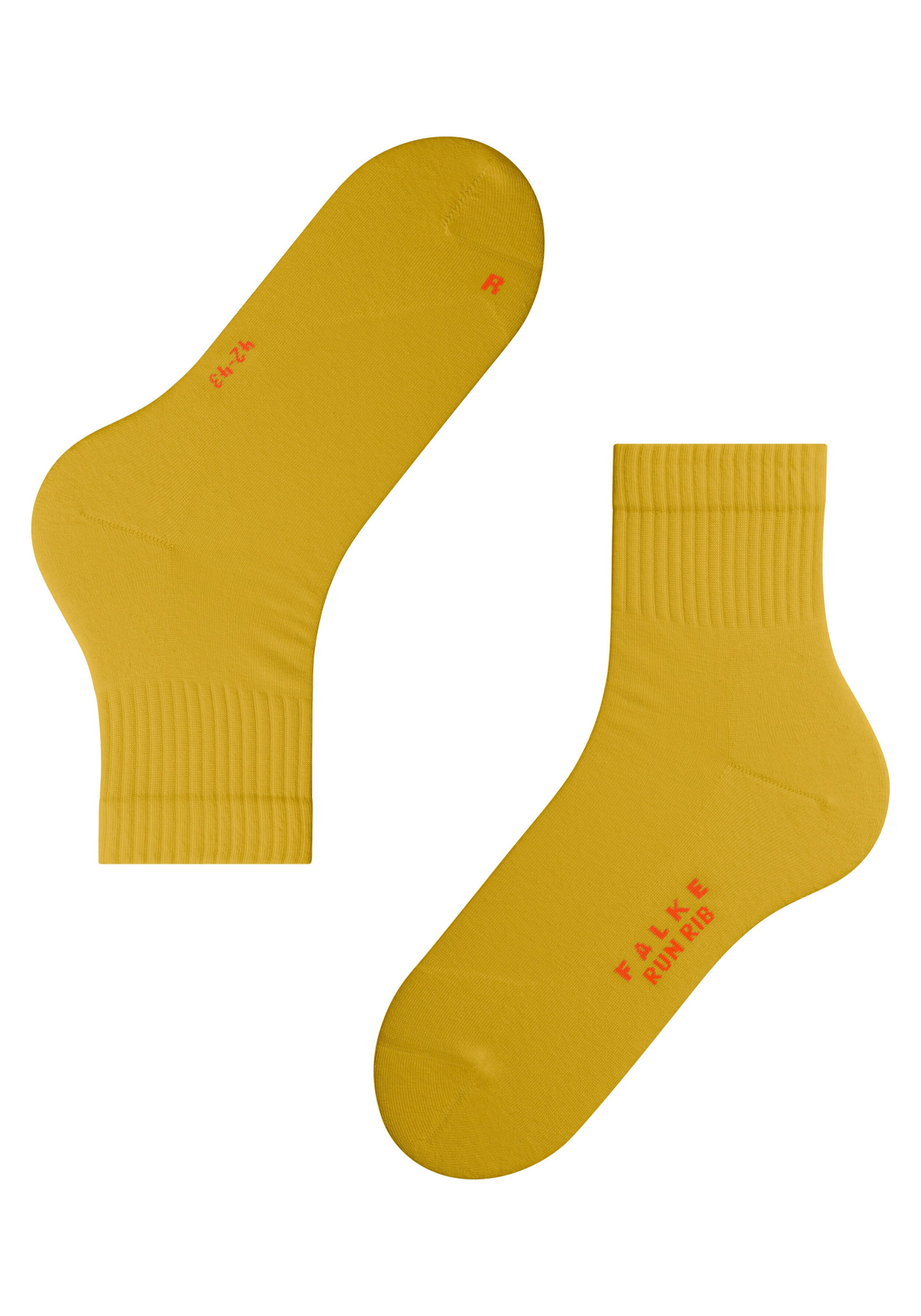 FALKE Run Rib unisex sokken kort, geel (mimosa) FALKE Run Rib unisex sokken kort, geel (mimosa)