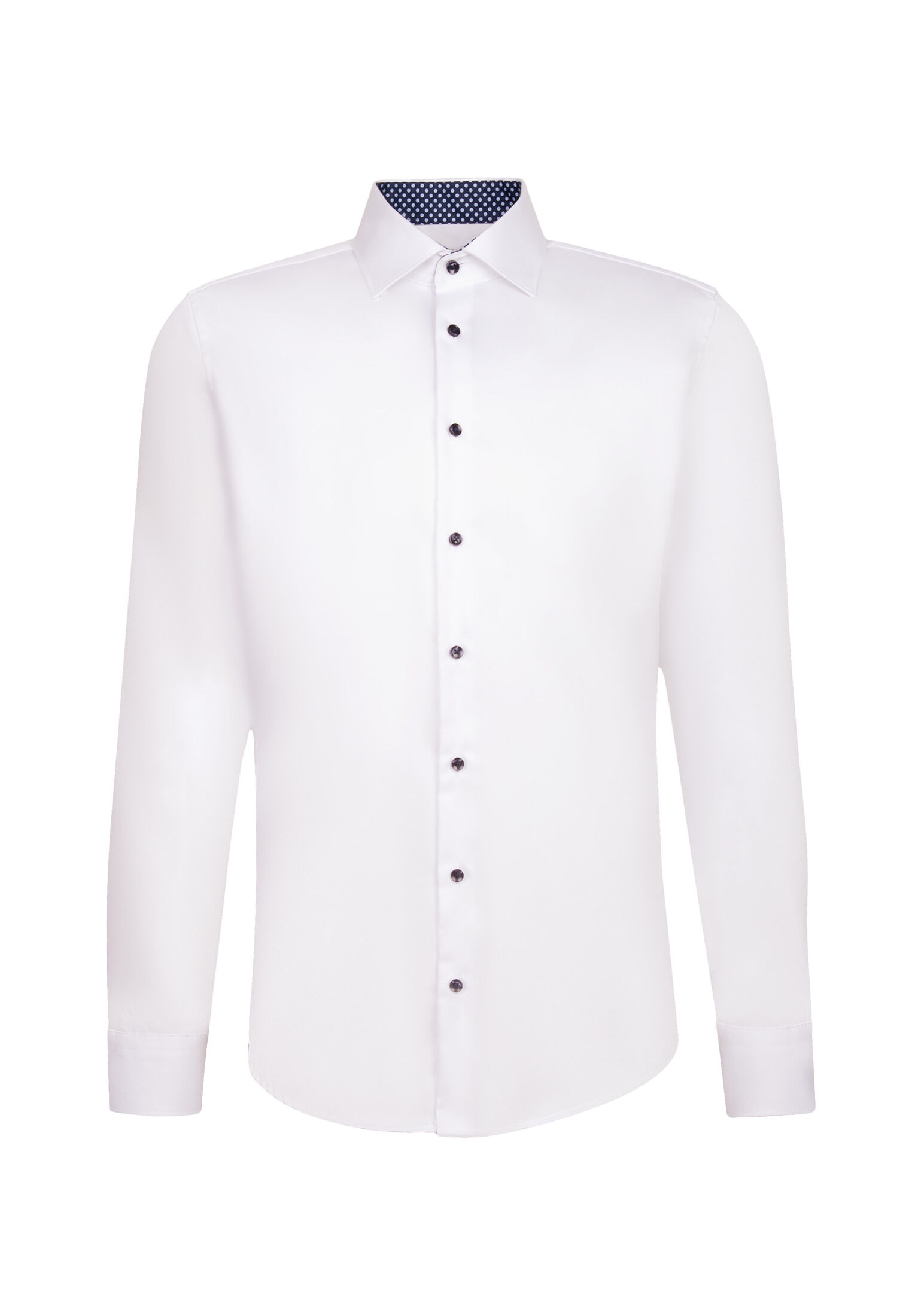 Seidensticker slim fit overhemd, mouwlengte 7, popeline, wit