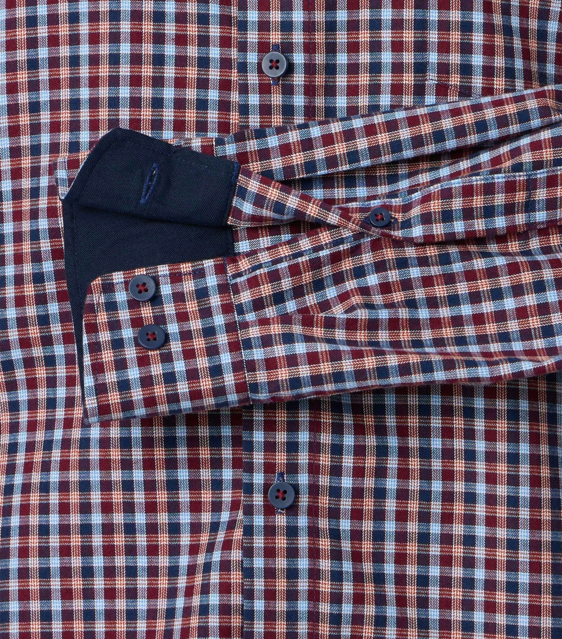 Redmond comfort fit overhemd, twill, rood geruit