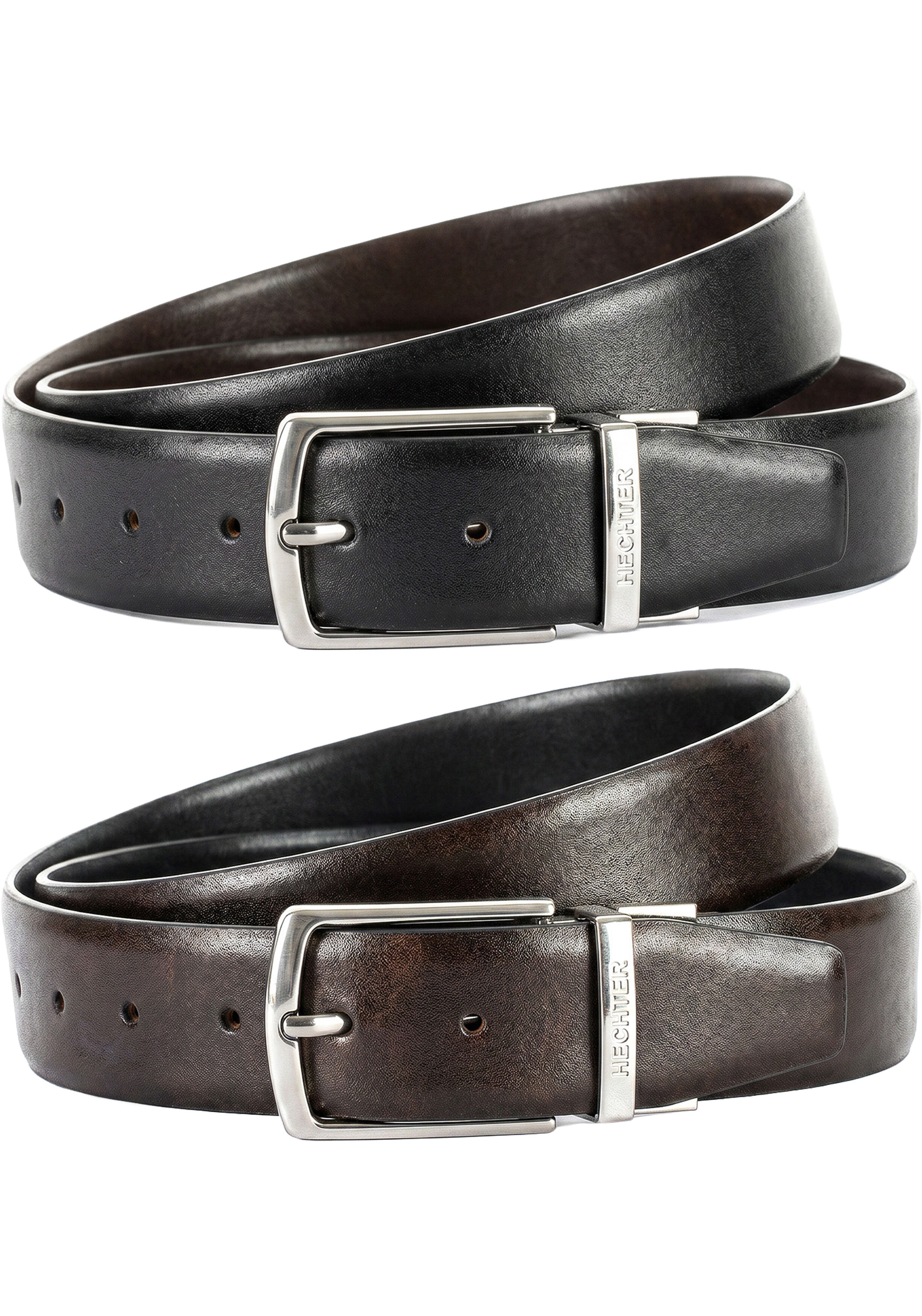 HECHTER leren heren riem, zwart