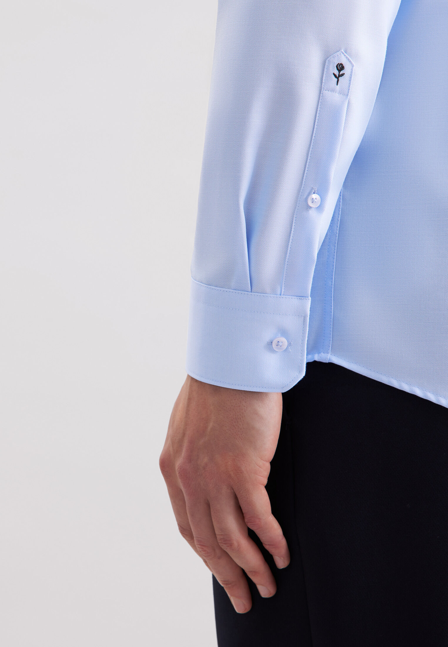 Seidensticker regular fit overhemd, popeline, blauw