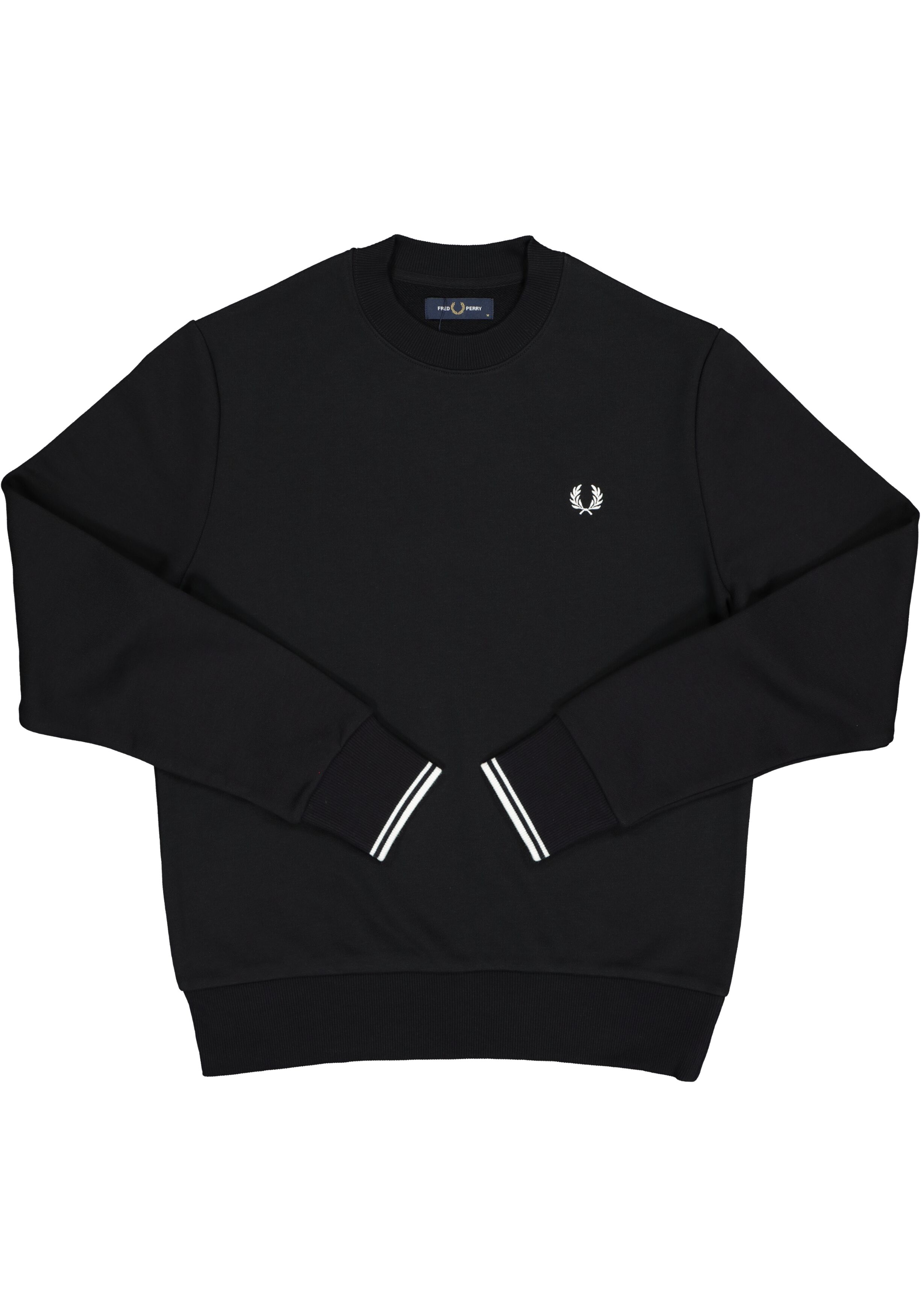 Fred Perry O-hals sweatshirt, zwart