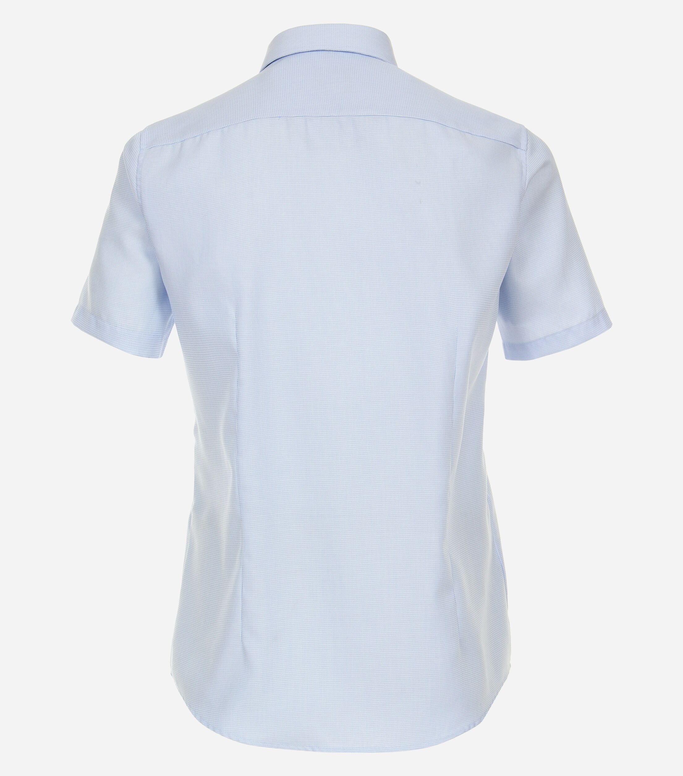 VENTI modern fit overhemd, korte mouw, dobby, blauw