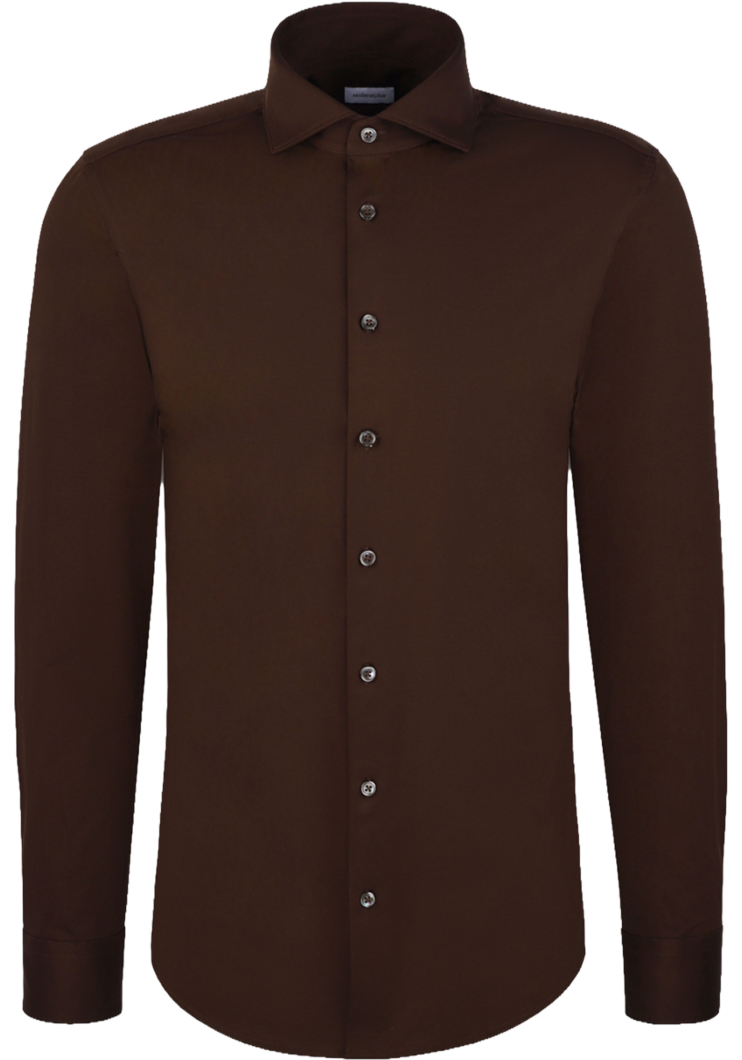Seidensticker slim fit overhemd, jersey, bruin