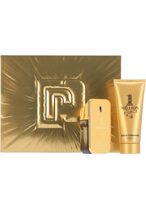 Heren cadeauset: Paco Rabanne 1 Million, Eau de Toilette 50ml spray + shower gel Heren cadeauset: Paco Rabanne 1 Million, Eau de Toilette 50ml spray + shower gel