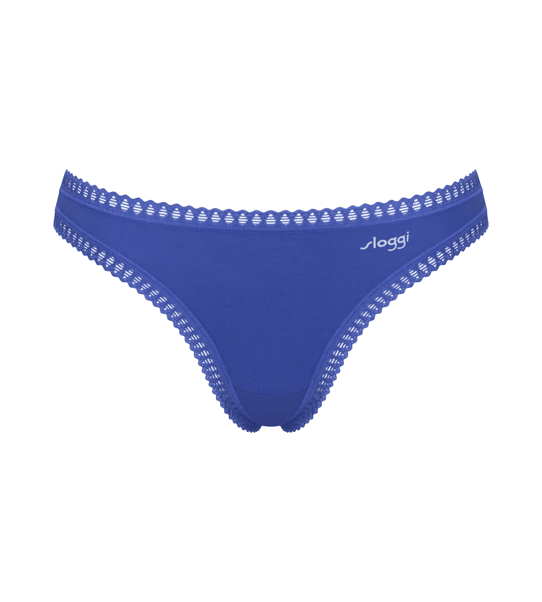 Sloggi Women GO Crush String (3-pack), dames string, lichtblauw, kobaltblauw en blauw, wit en geel gestreept