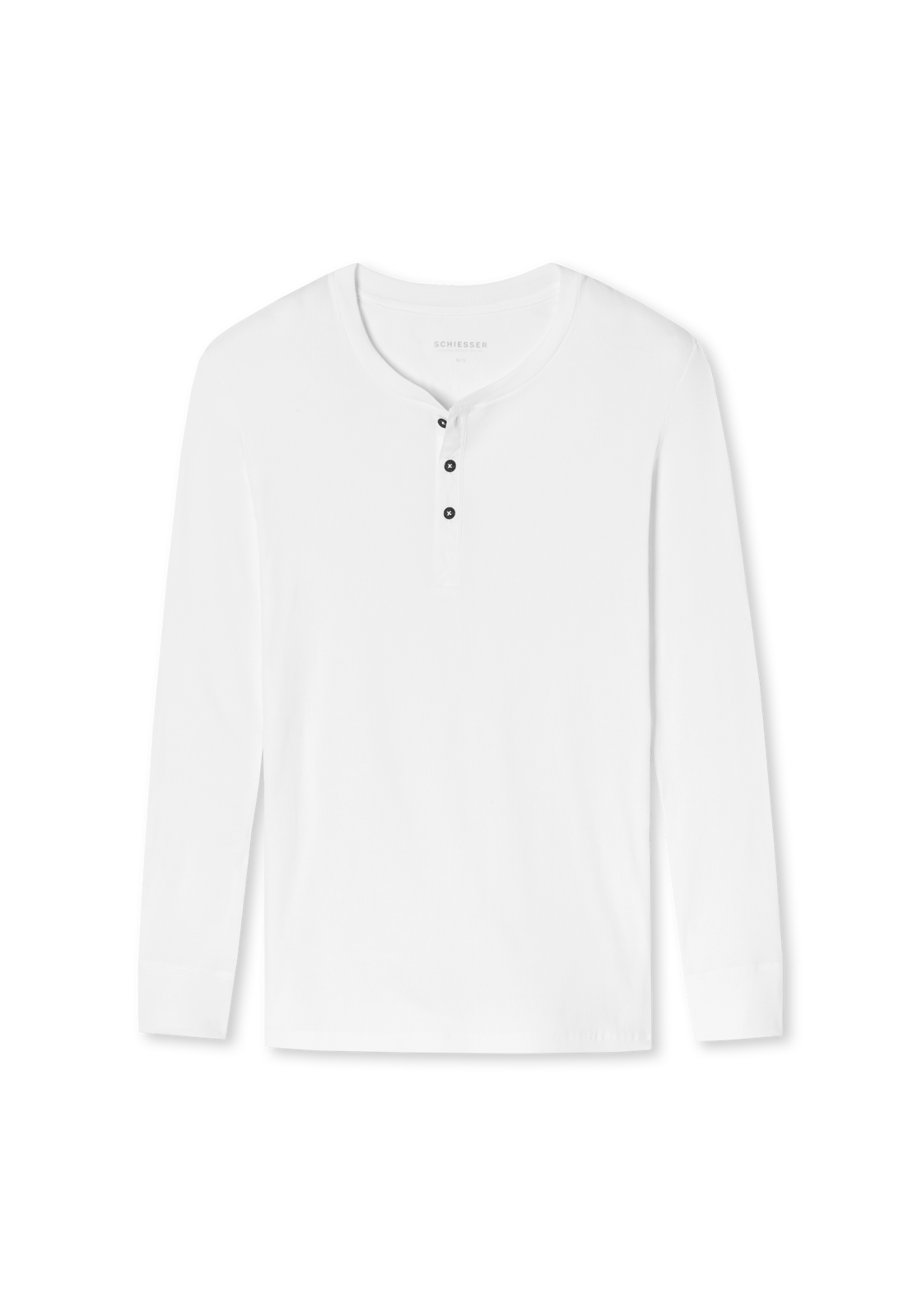 image_2_174019-100_2_1280x1280 SCHIESSER Retro Rib T-shirt (1-pack), heren shirt lange mouwen dubbelrib biologisch katoen knoopsluiting wit