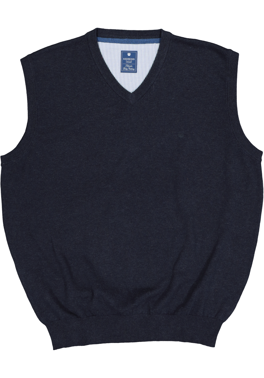 5-4049807002653_redmond_trui_HR Redmond heren spencer katoen, V-hals, marine blauw