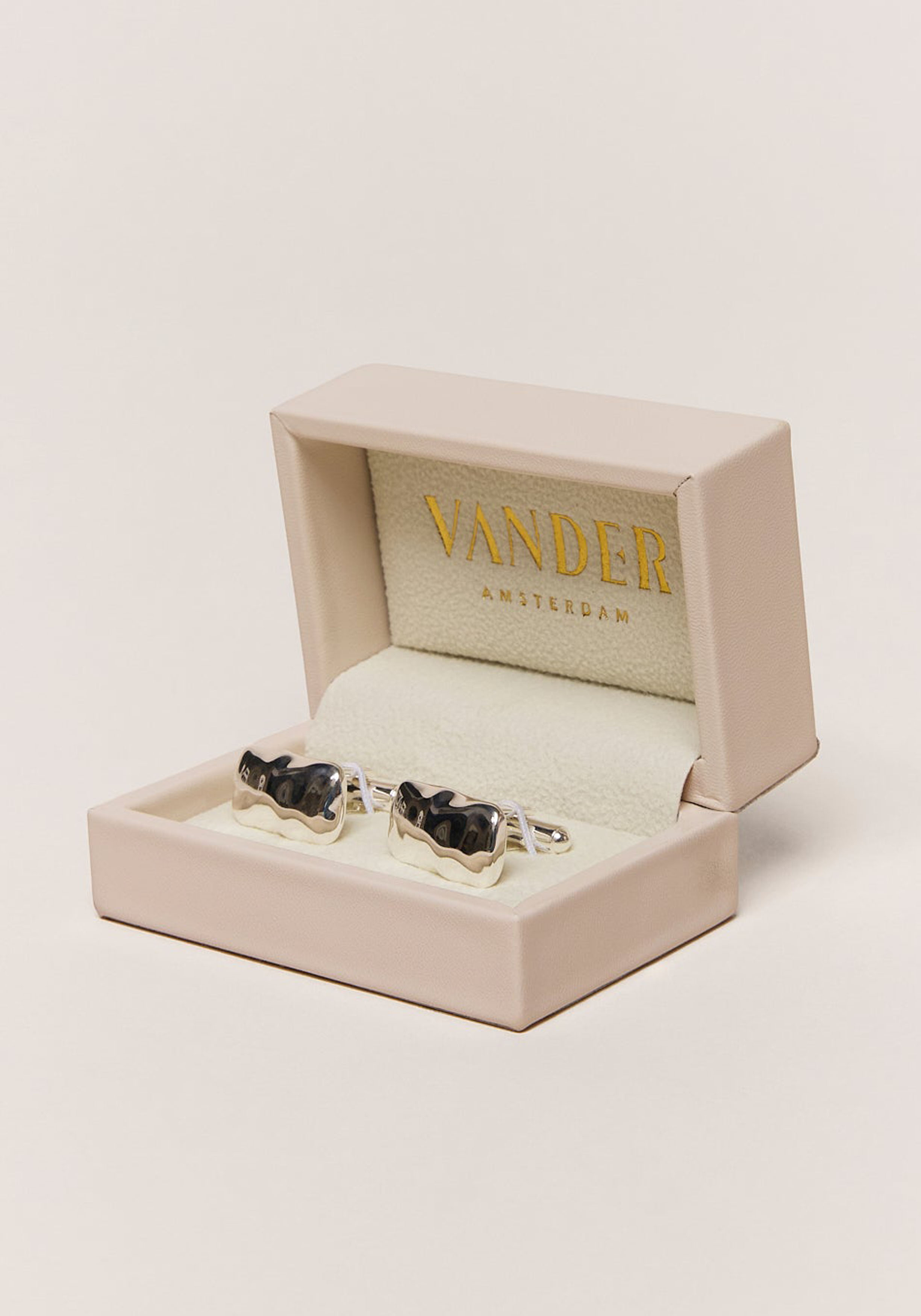 Vander Amsterdam manchetknoop Maxima, RVS, zilver