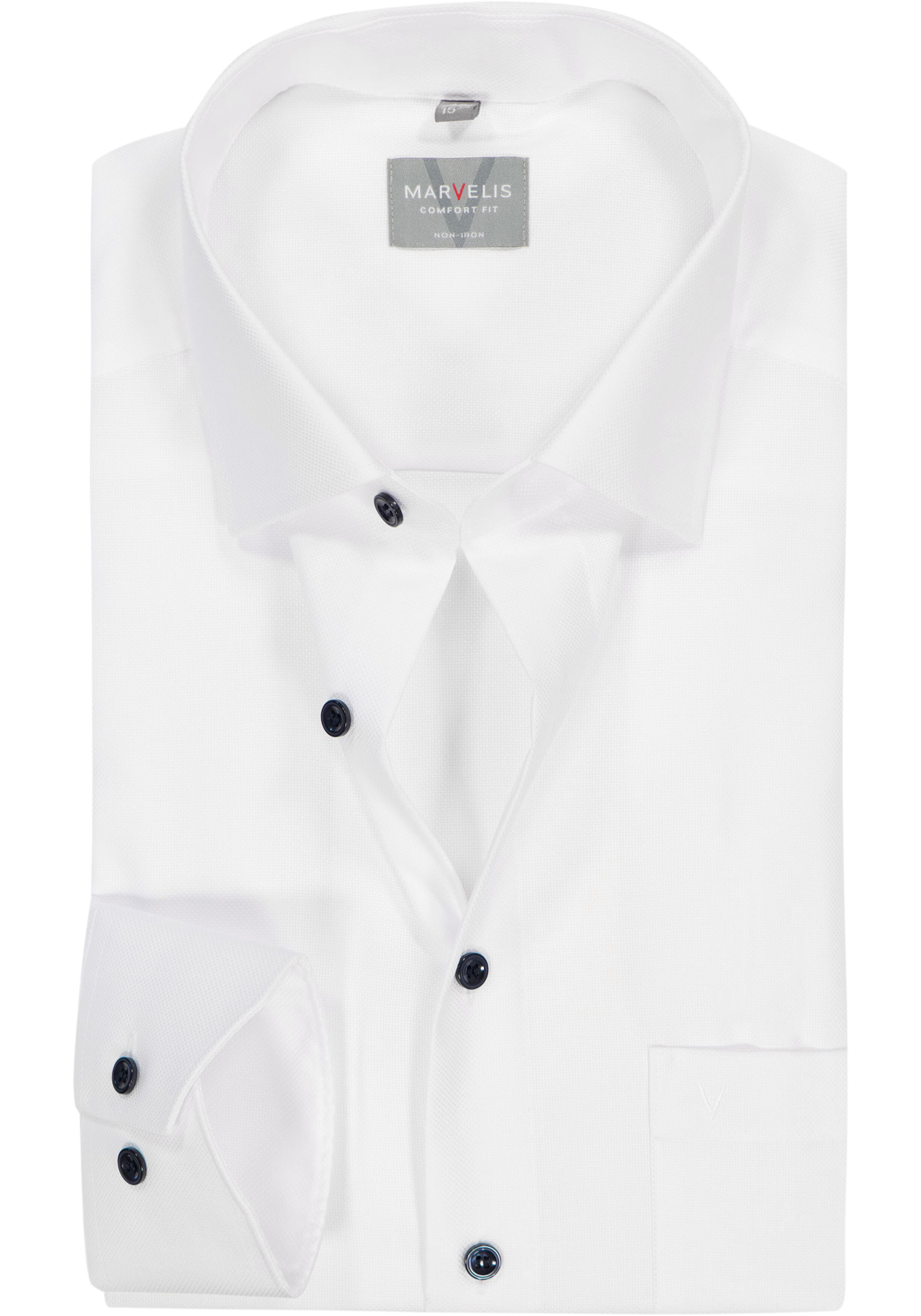 MARVELIS comfort fit overhemd, structuur, wit