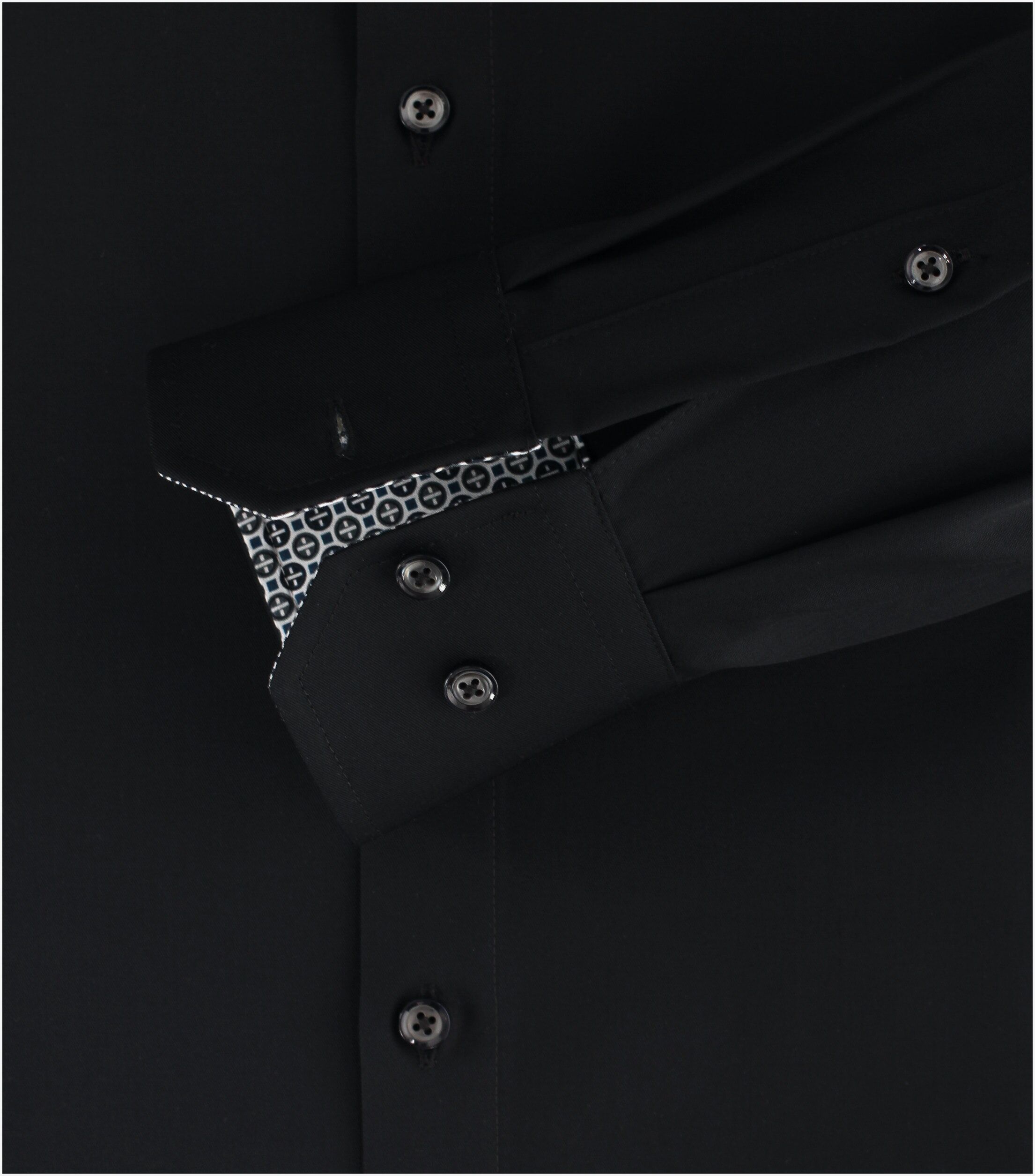 VENTI modern fit overhemd, twill, zwart