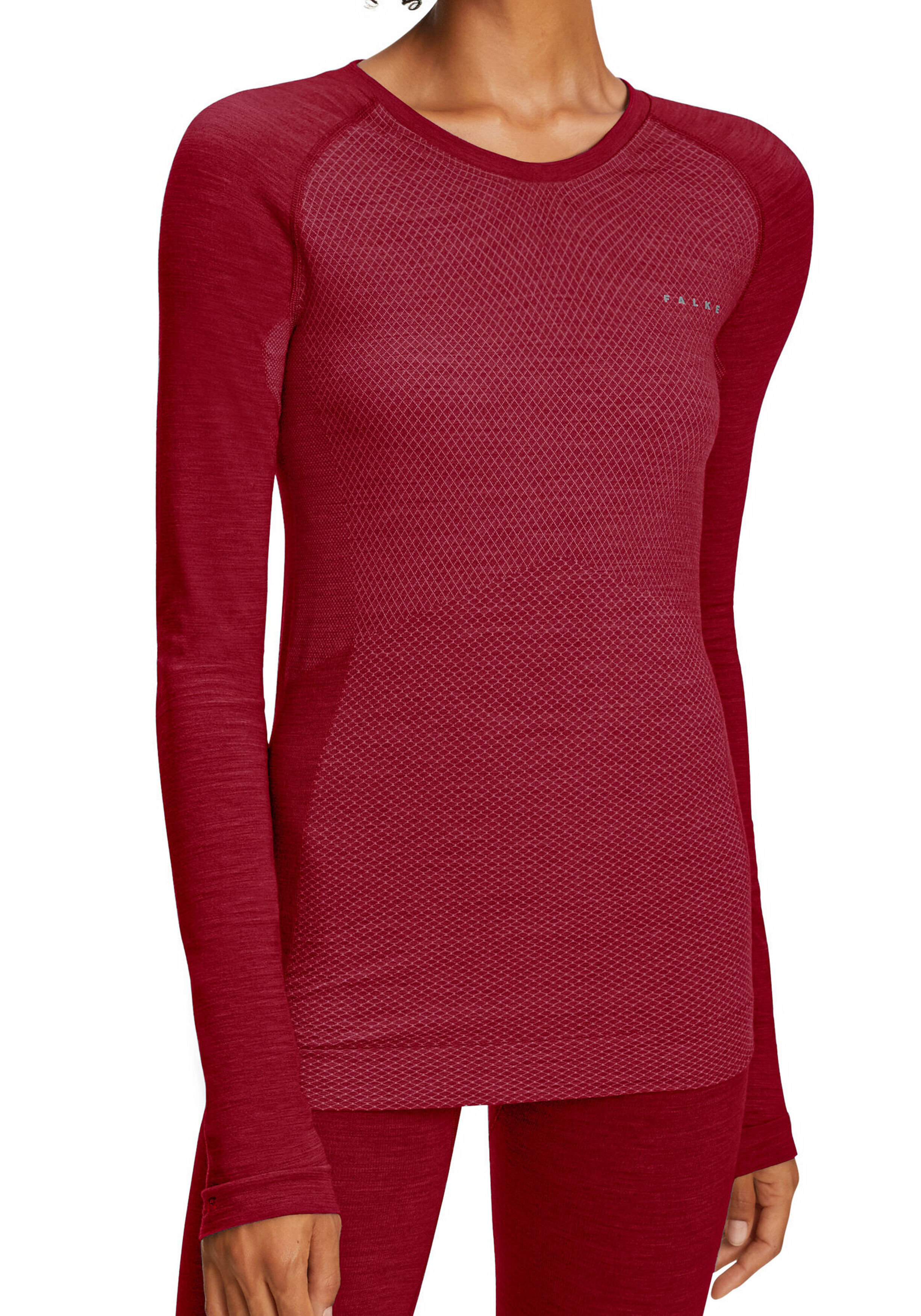 FALKE dames shirt met lange mouw Wool-Tech Light, thermoshirt, rood (red)
