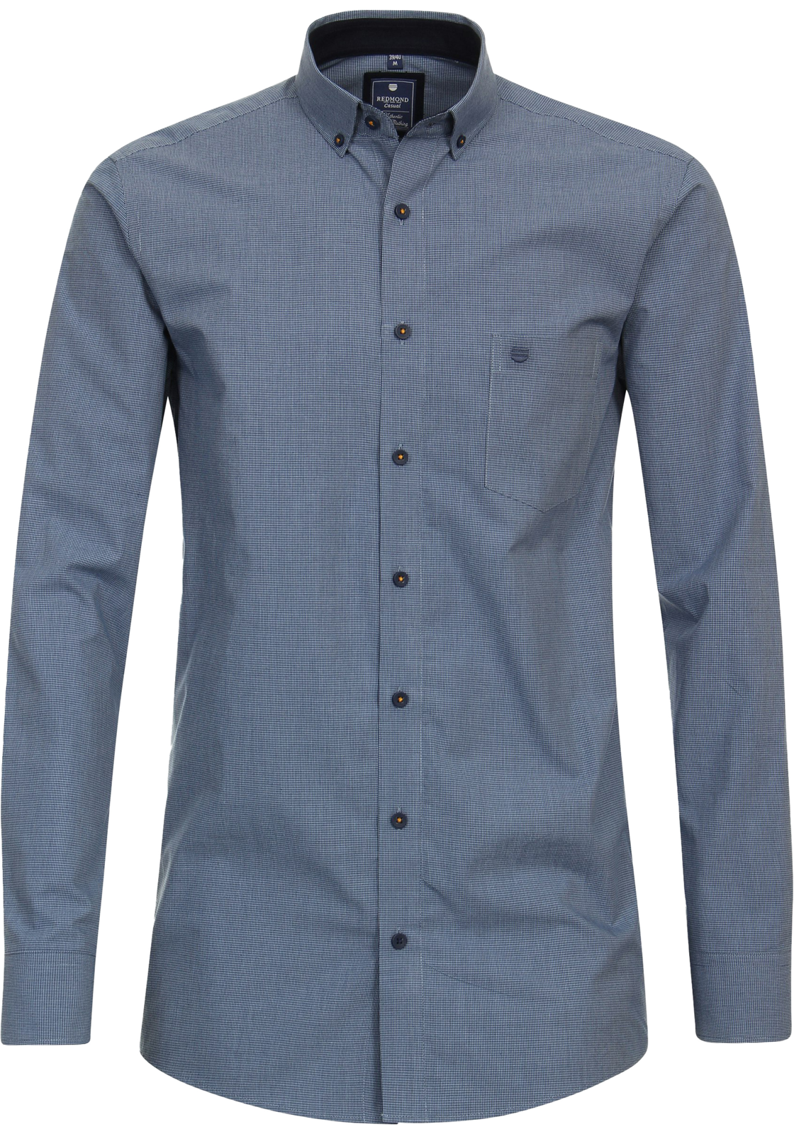 Redmond comfort fit overhemd, popeline, blauw geruit Redmond comfort fit overhemd, popeline, blauw geruit