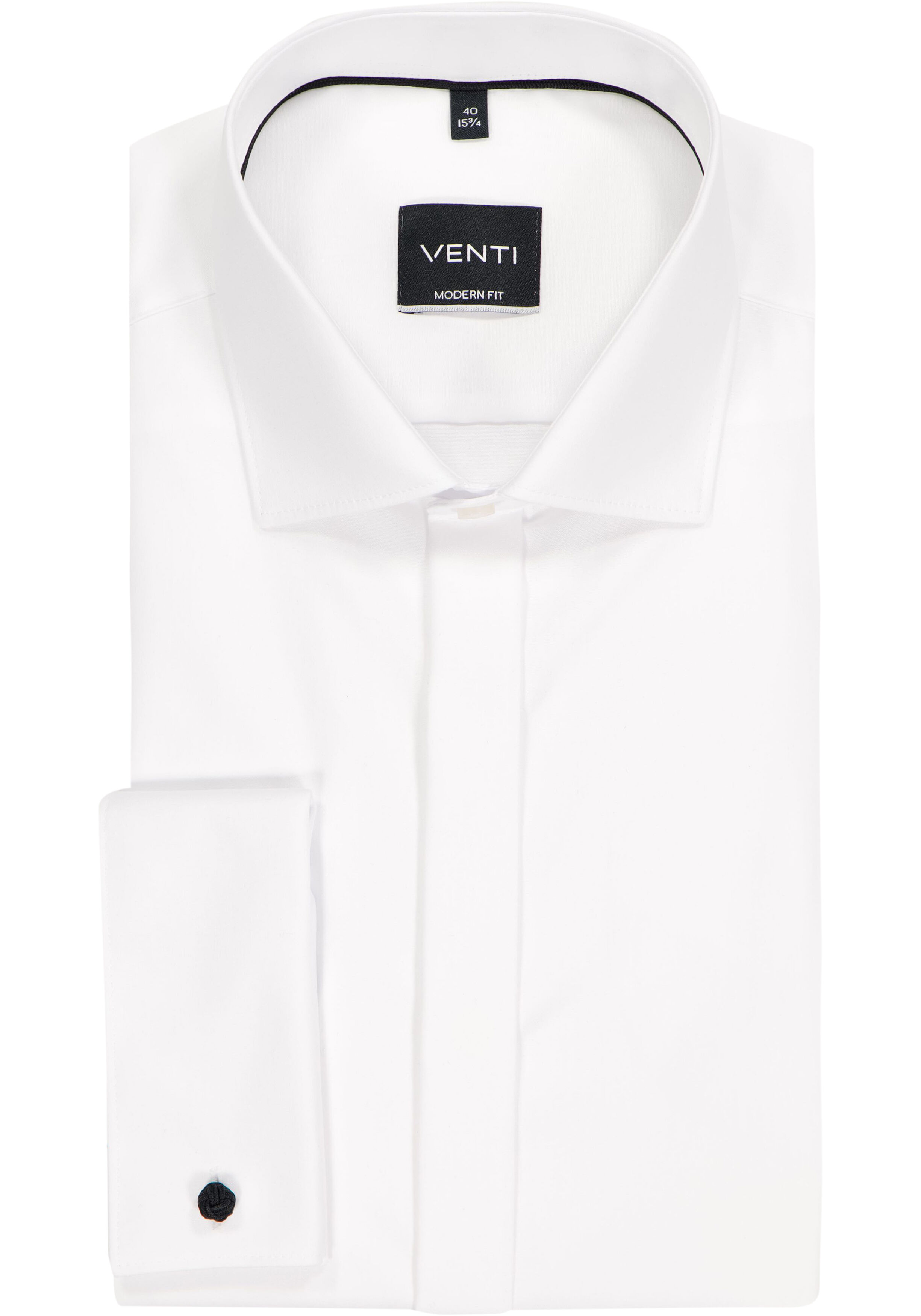 VENTI modern fit overhemd, mouwlengte 72 cm, dubbele manchet, wit 
