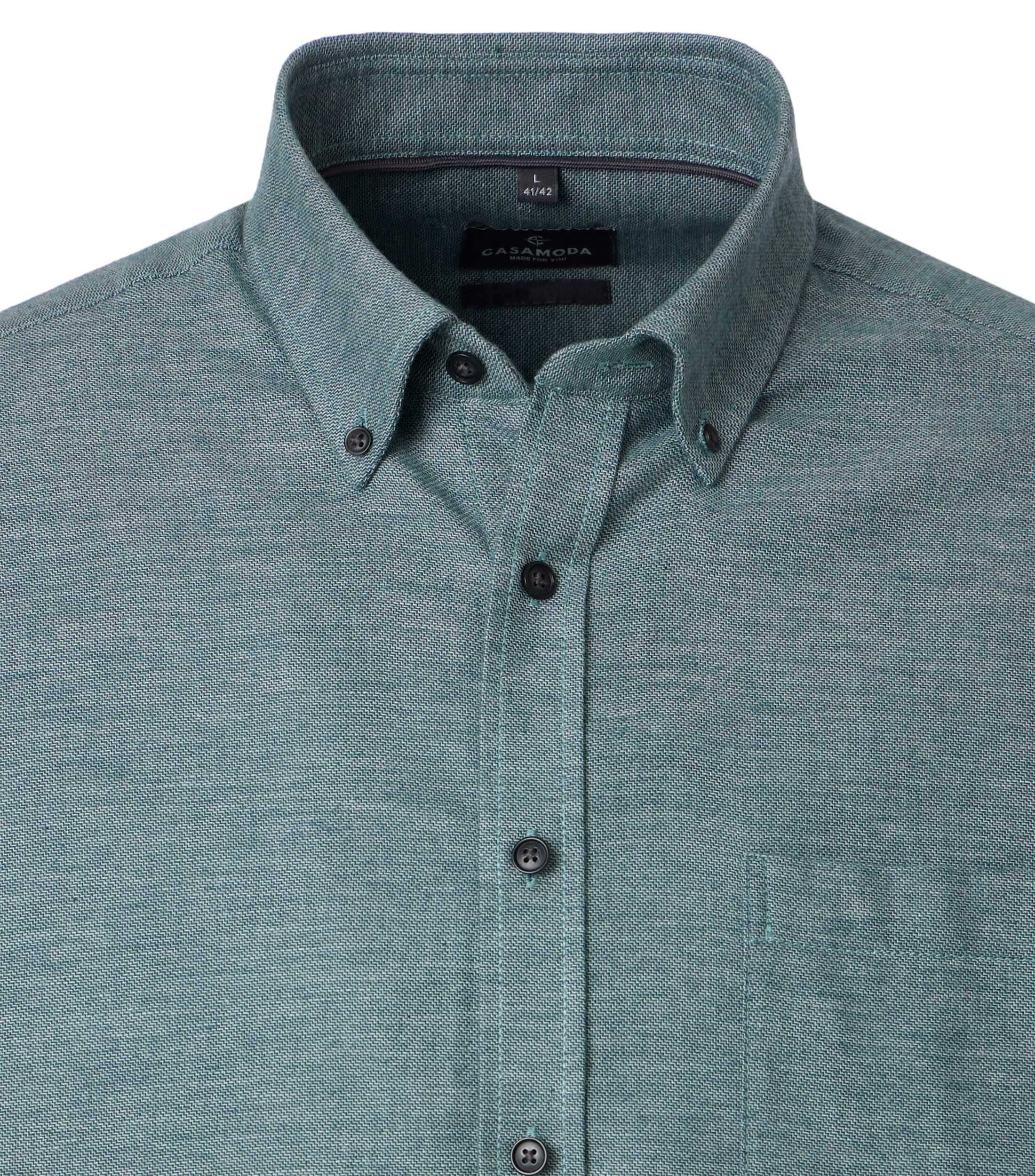CASA MODA Sport casual fit overhemd, structuur, groenblauw