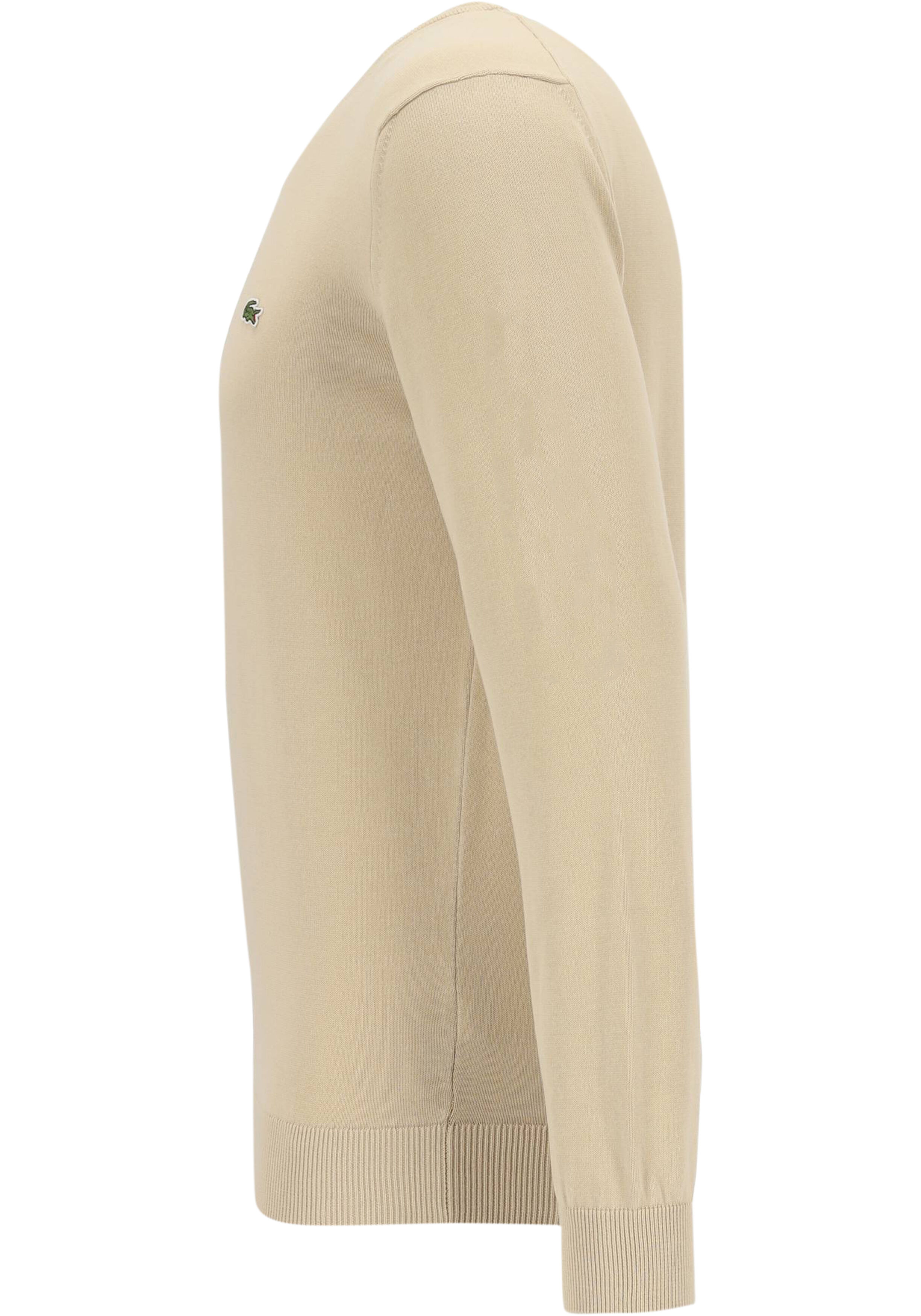 Lacoste herentrui katoen, O-hals, beige
