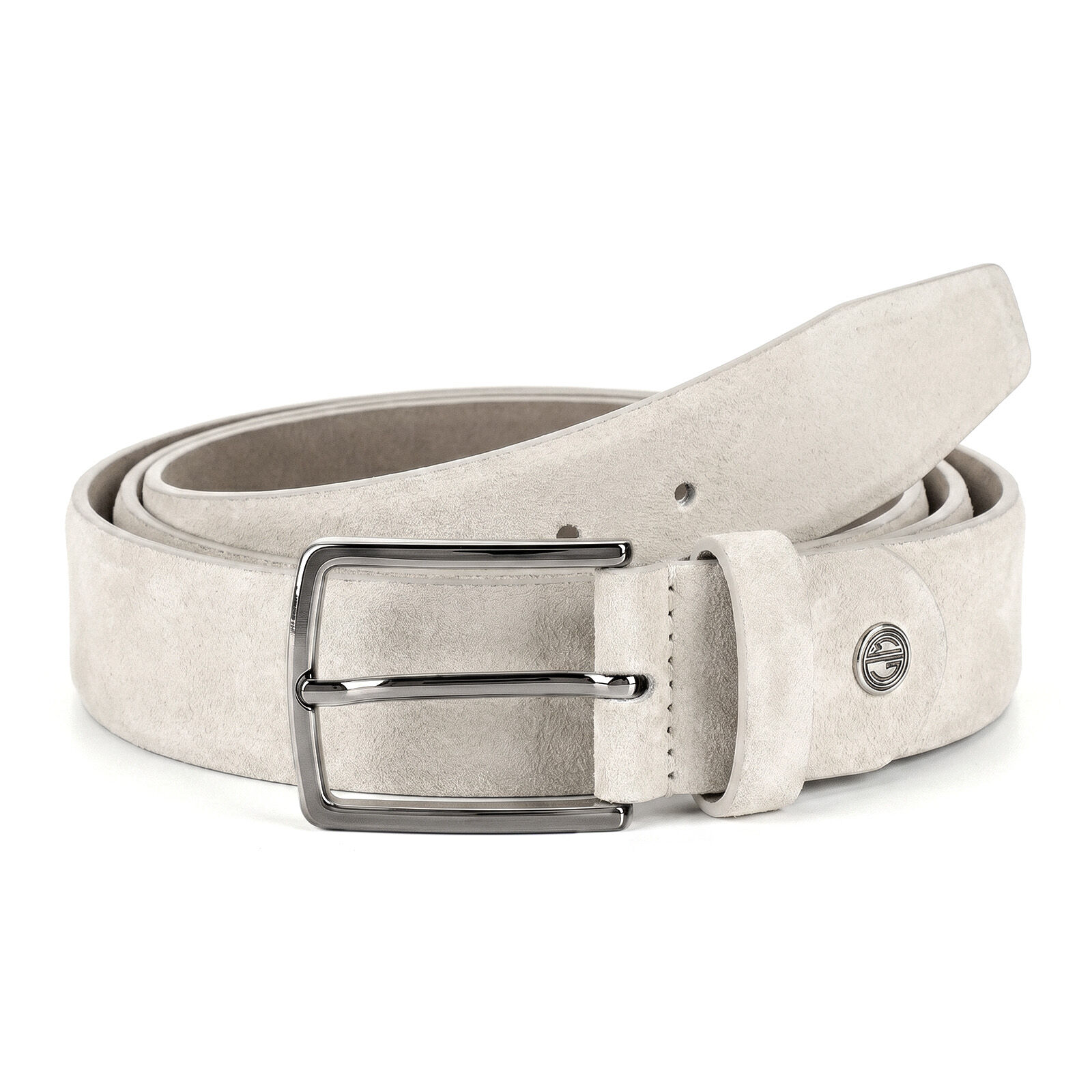 LINDENMANN leren heren riem, grijs