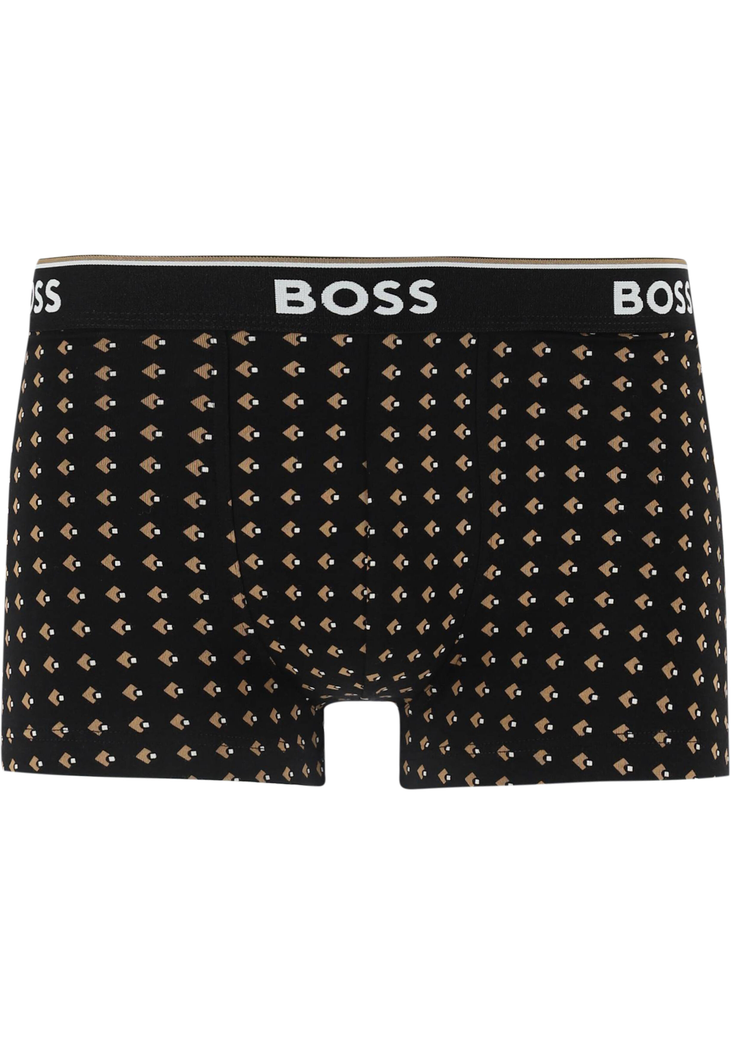 HUGO BOSS Power trunks (3-pack), heren boxers kort, zwart en zwart met beige dessin